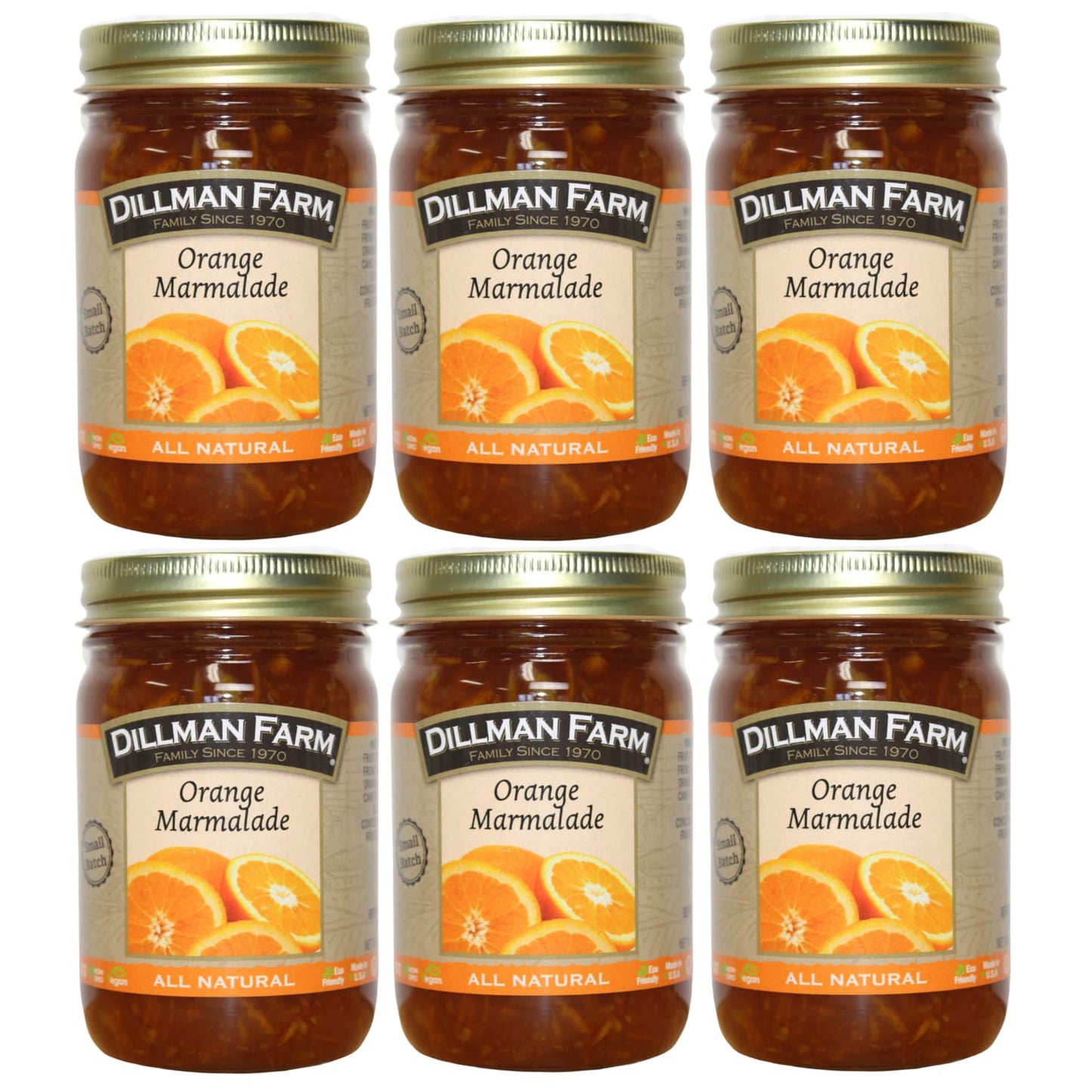 Dillman Farm All Natural Orange Marmalade - Gluten-Free, Non-GMO, Vgan, Kosher, Preservative Free, Corn Syrup Free - Made in USA