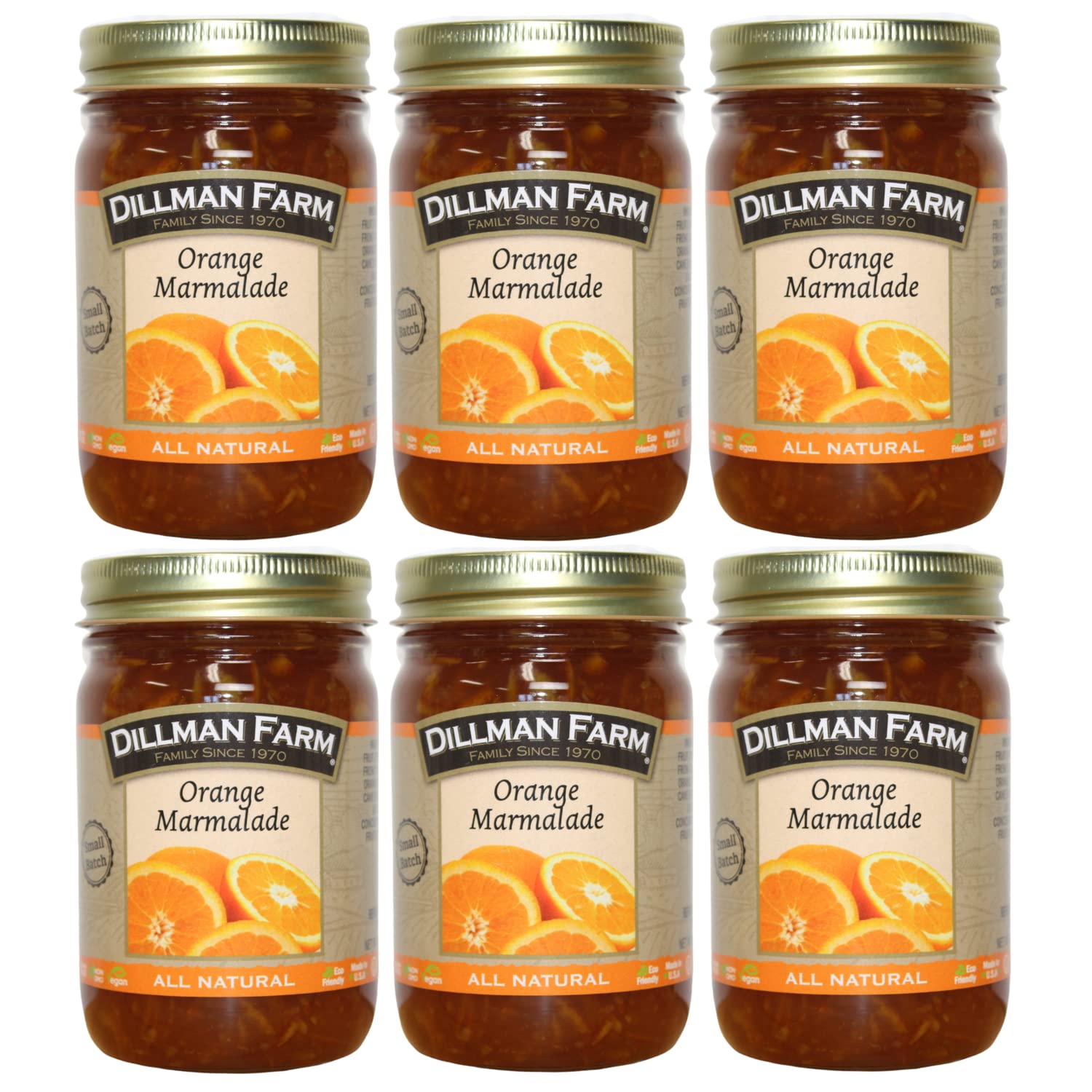 Dillman Farm All Natural Orange Marmalade - Gluten-Free, Non-GMO, Vgan, Kosher, Preservative Free, Corn Syrup Free - Made in USA