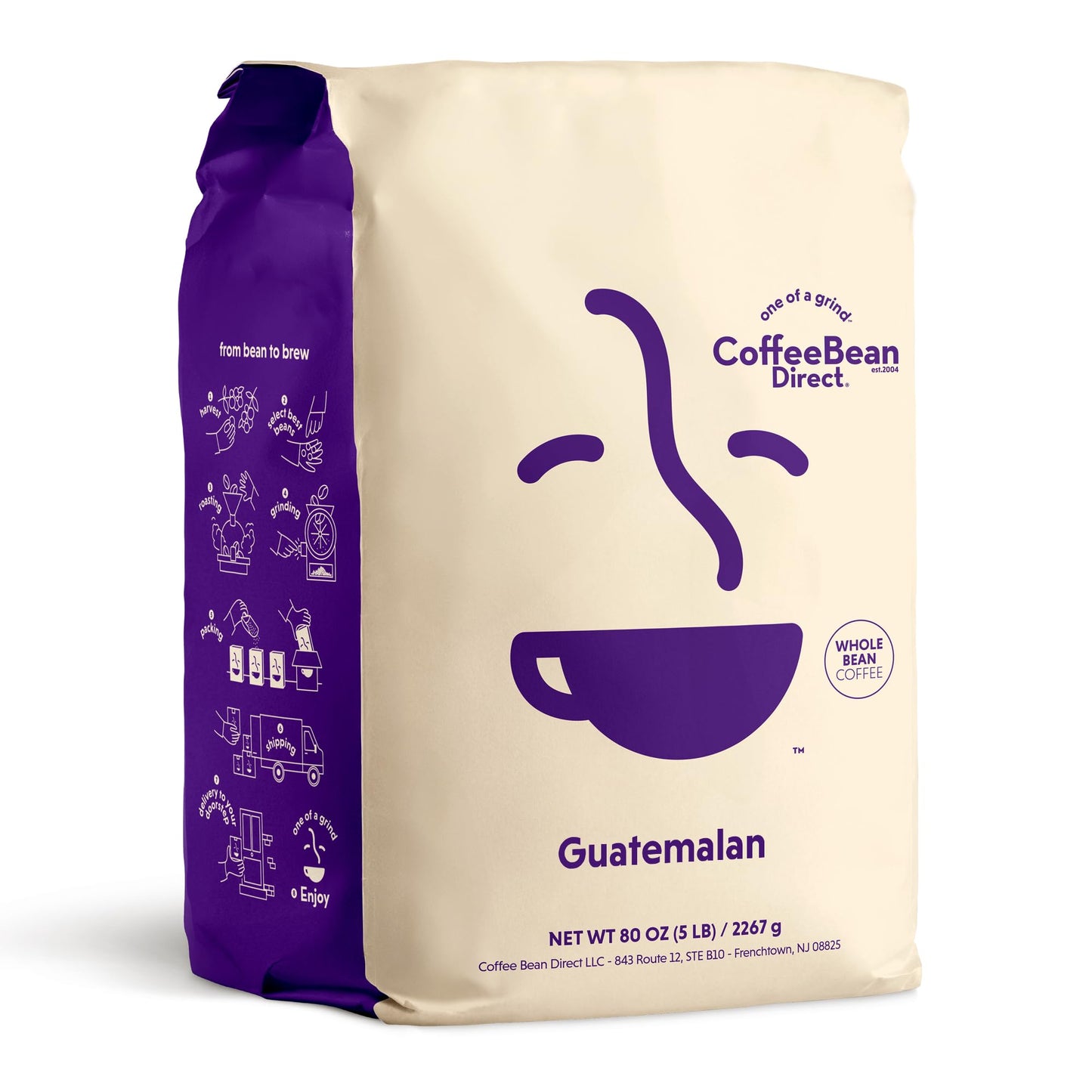 Coffee Bean Direct Guatemalan, Whole Bean Coffee, 5-Pound Bag
