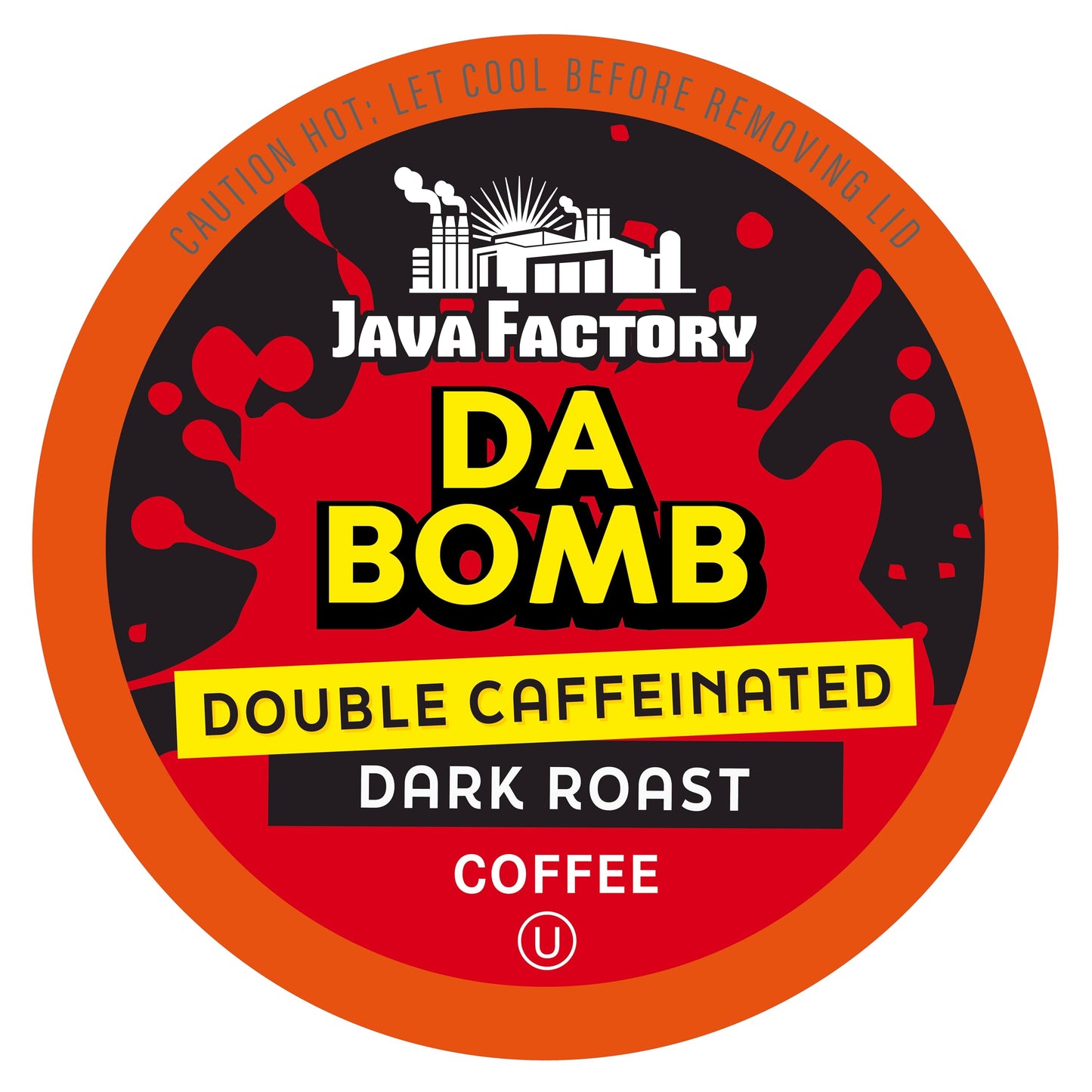 Java Factory Coffee Pods, Da Bomb Dark Roast, 40 Count, Compatible with K Cup Brewers 2.0, Extra Caffeine