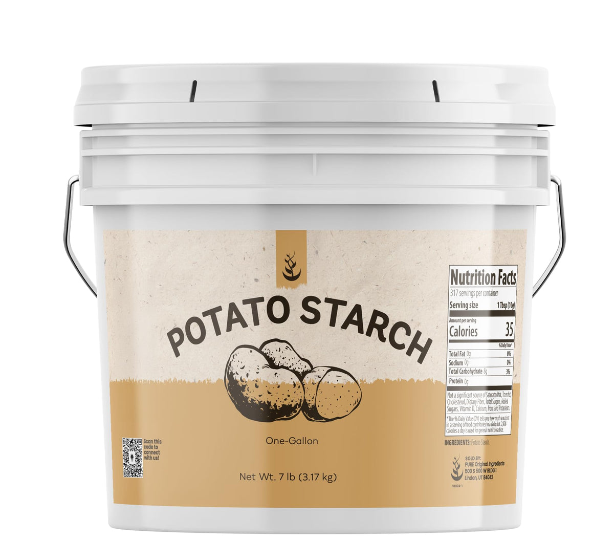 PURE ORIGINAL INGREDIENTS Potato Starch Non-GMO Thickener 112 Ounce (1 Gallon)