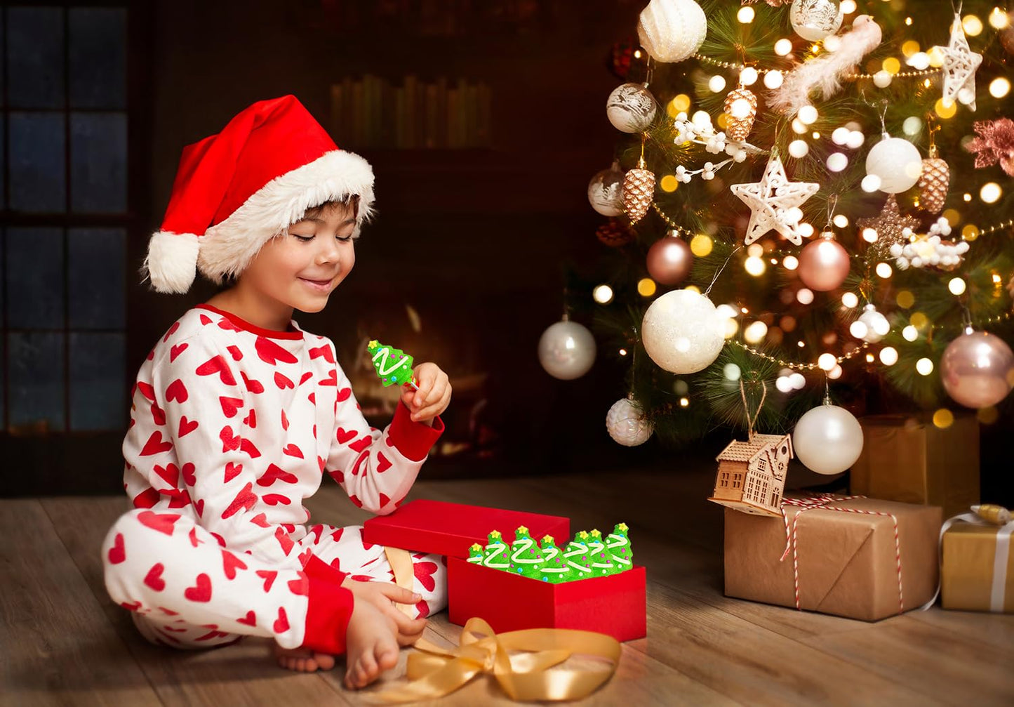 Fruidles Christmas Tree Lollipop, Mixed Fruit Flavor, 12 Individually Wrapped Candy Canes Suckers, Multi Color