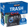 Kirkland Signature Carton Is 100% Recyclable 33 Gallon Black Drawstring Trash Bag 90 Count,Tear-Stop Technology