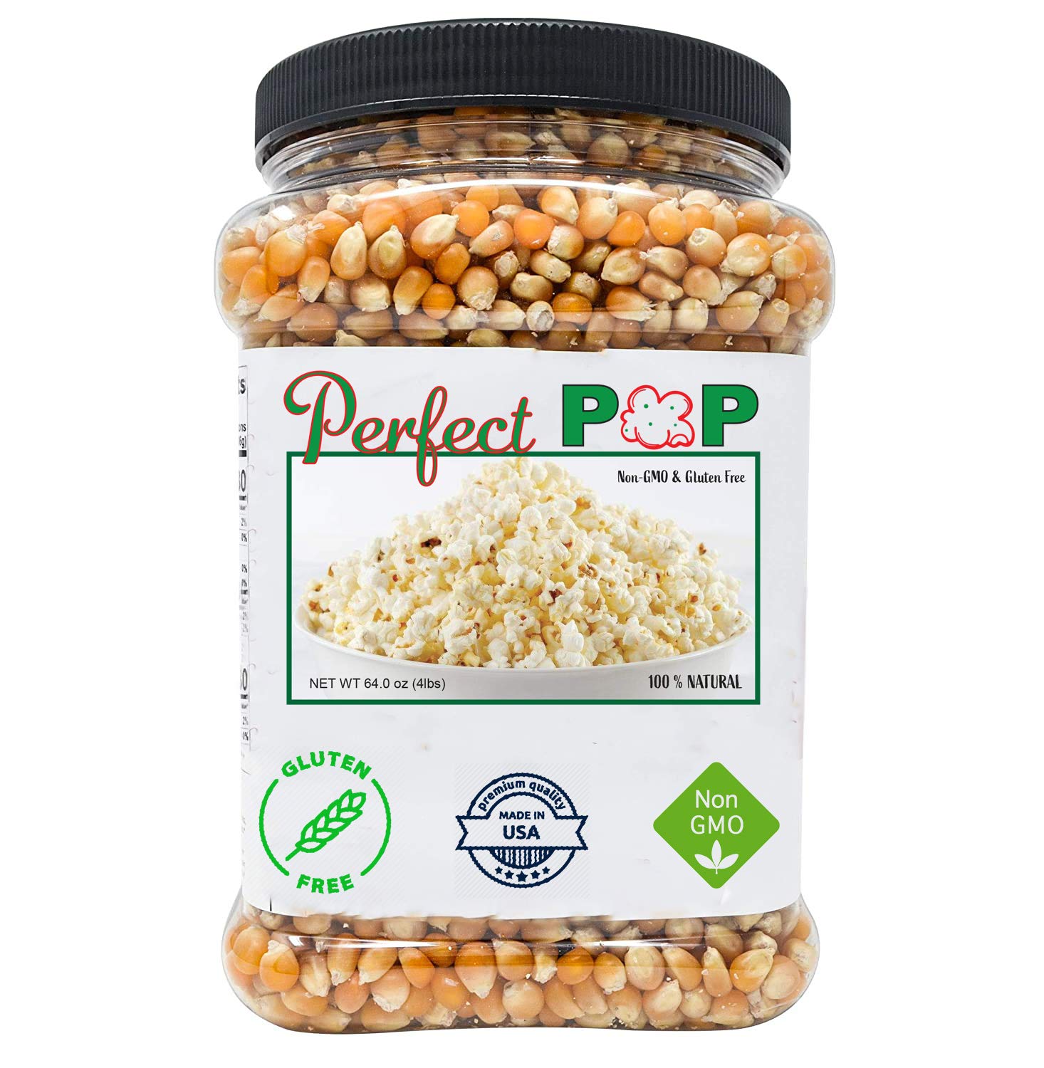 Concession Essentials Top-Grade Gourmet Yellow Popcorn Kernels - 4Lbs