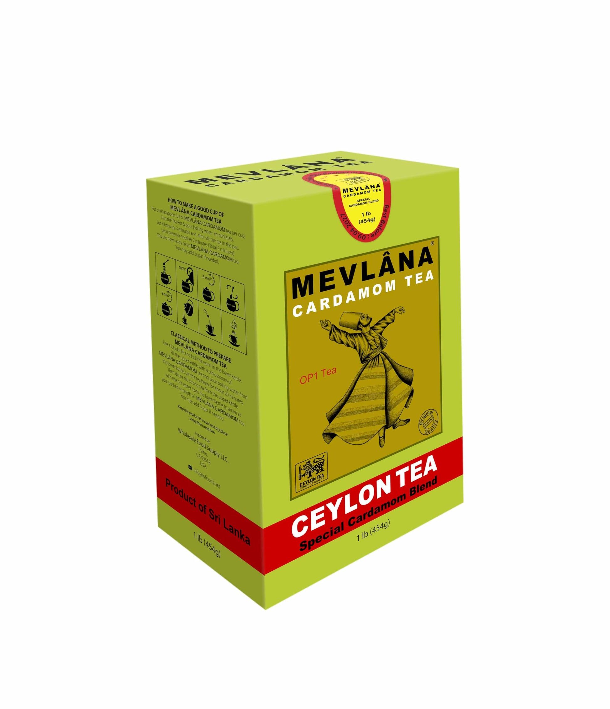 MEVLÂNA Pure Ceylon Tea - Premium Hand-Picked Black Tea with Rich Aroma, 16 Ounce Loose Leaf