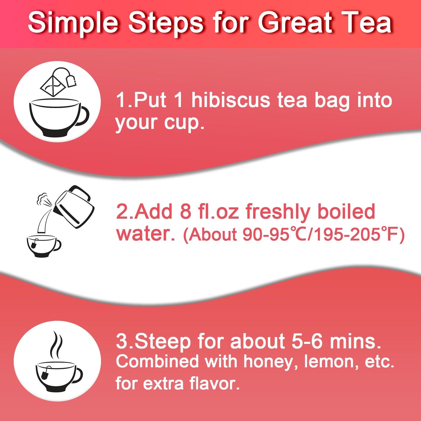 FullChea Hibiscus Tea Bags - Premium Non-GMO, Caffeine-free, 50 Teabags, 2g/bag - Rich in Antioxidants, Supports Digestion