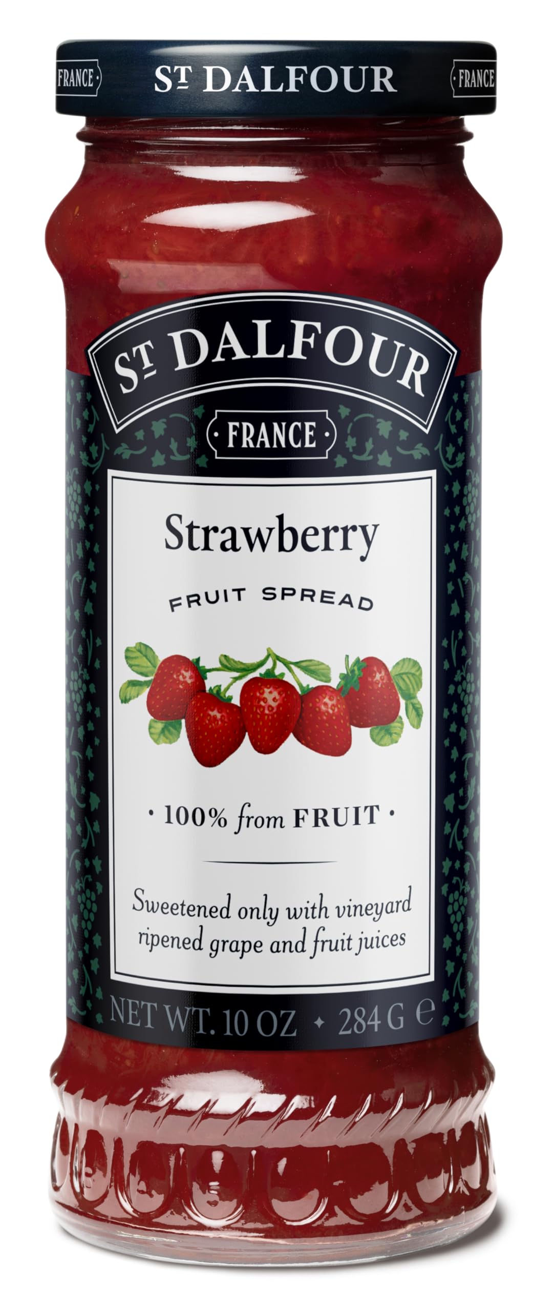 St. Dalfour Strawberry Fruit Spread, 6 Pack, 100% from Fruit, No Cane Sugars, No Corn Syrups, 10 oz Jars