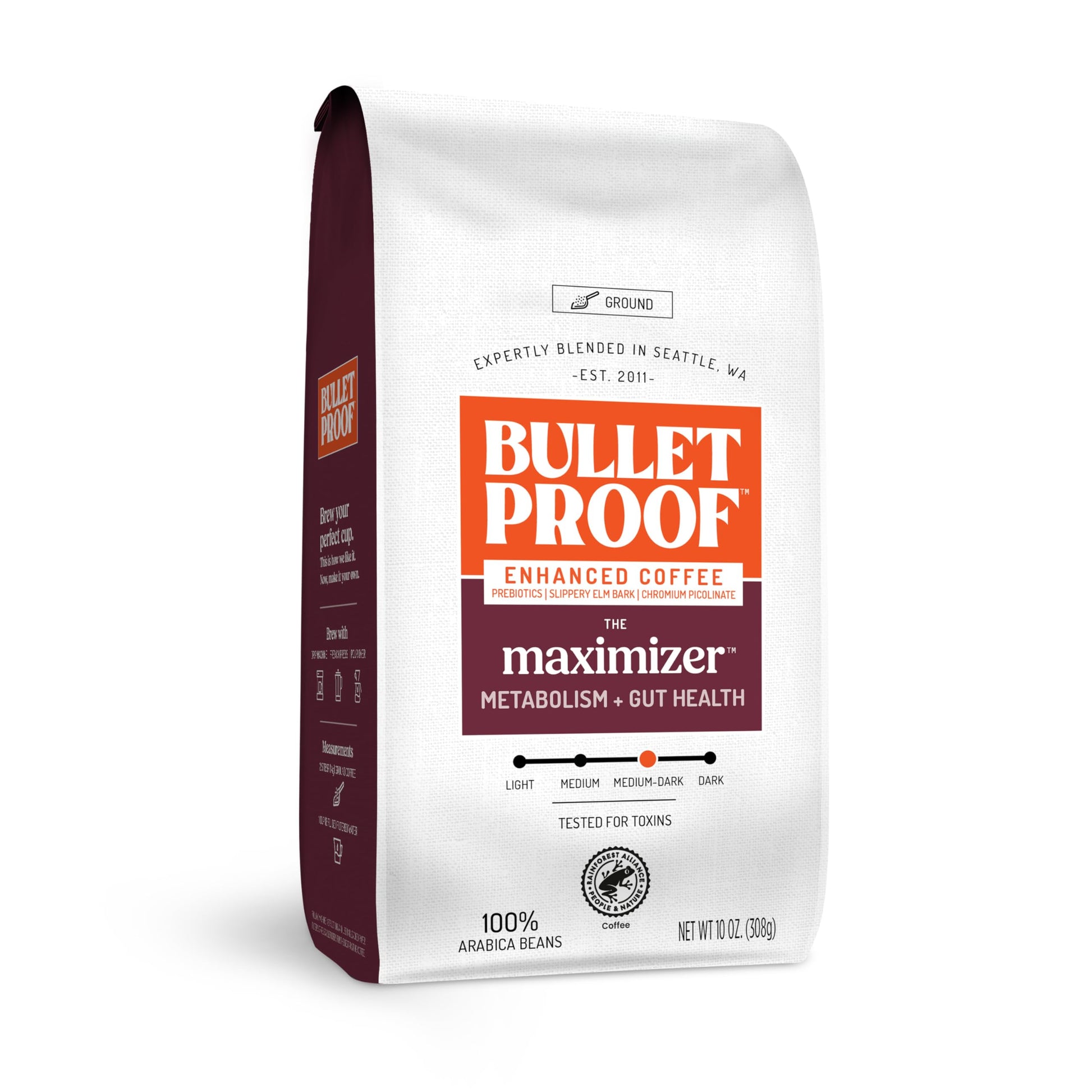 project pieceproof The Maximizer Ground Coffee  10 Ounces  Clean Coffee with Prebiotics  Metabolism and Gut Health Support  Packaging May Vary