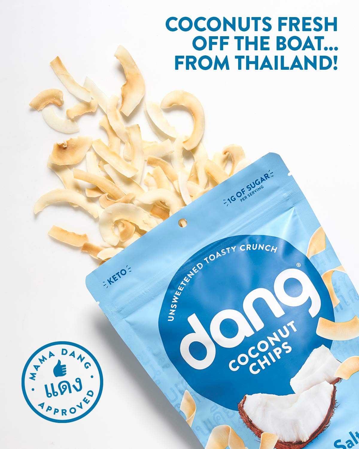 DANG Keto Toasted Coconut Chips, Lightly Salted, 4 Pack, Keto Certified, Vegan, 3.17 Oz Resealable Bags