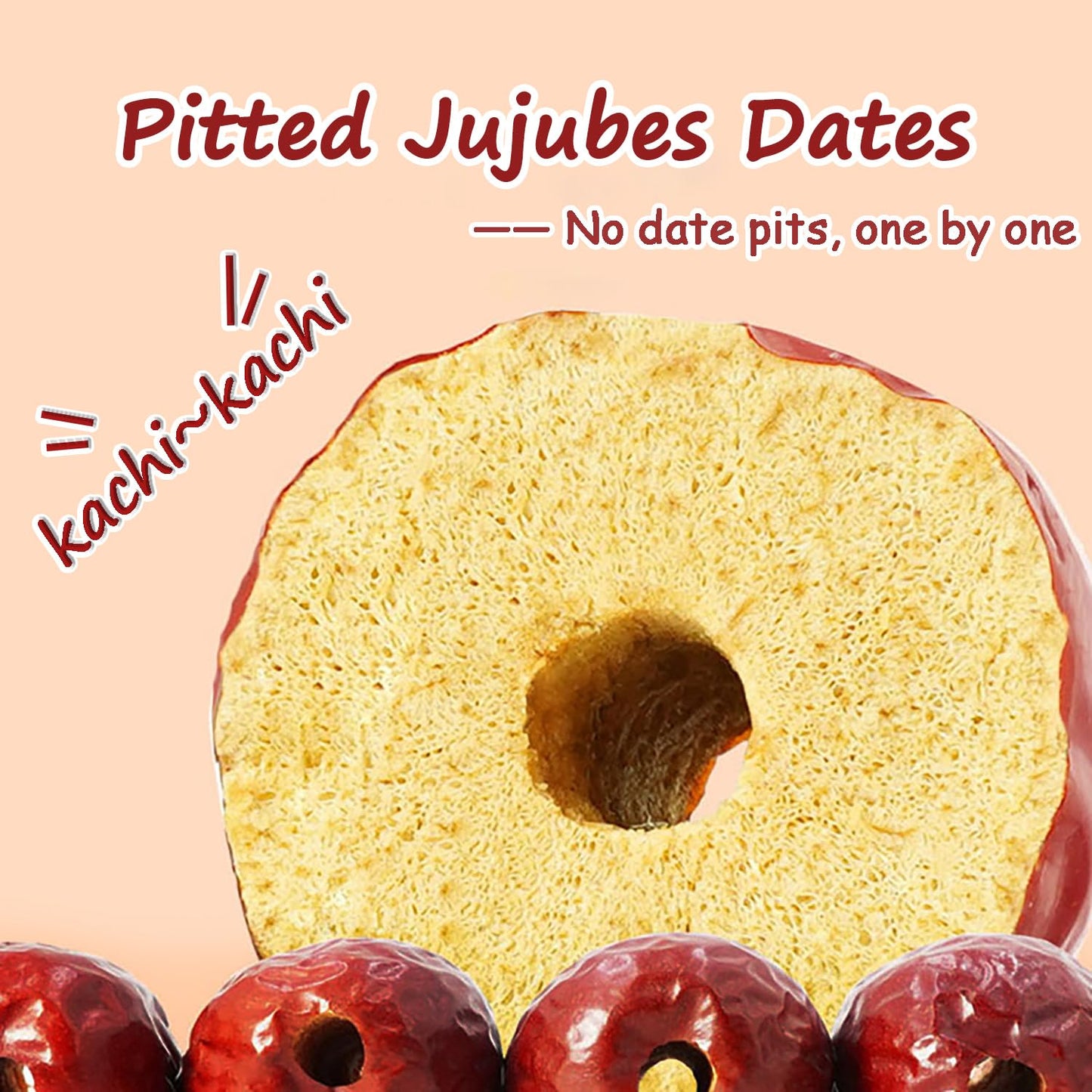 KachiKachi Dried Jujube Dates - Sweet Pitted Red Dates, 1.1lb (500g) for Cooking, Baking, and Home Decor