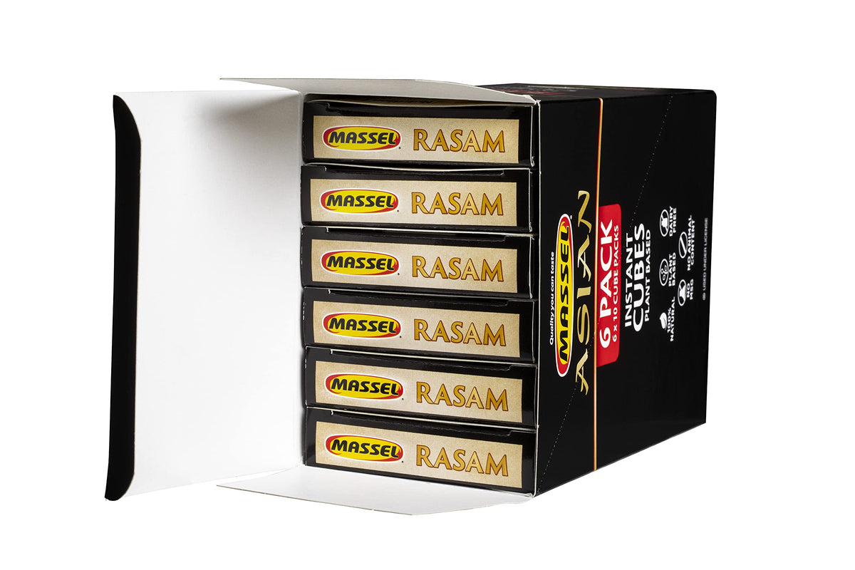 Massel Instant Rasam Bouillon Broth Cubes - No MSG, Gluten-Free Soup Base - Bulk Pack (6 x 105g)