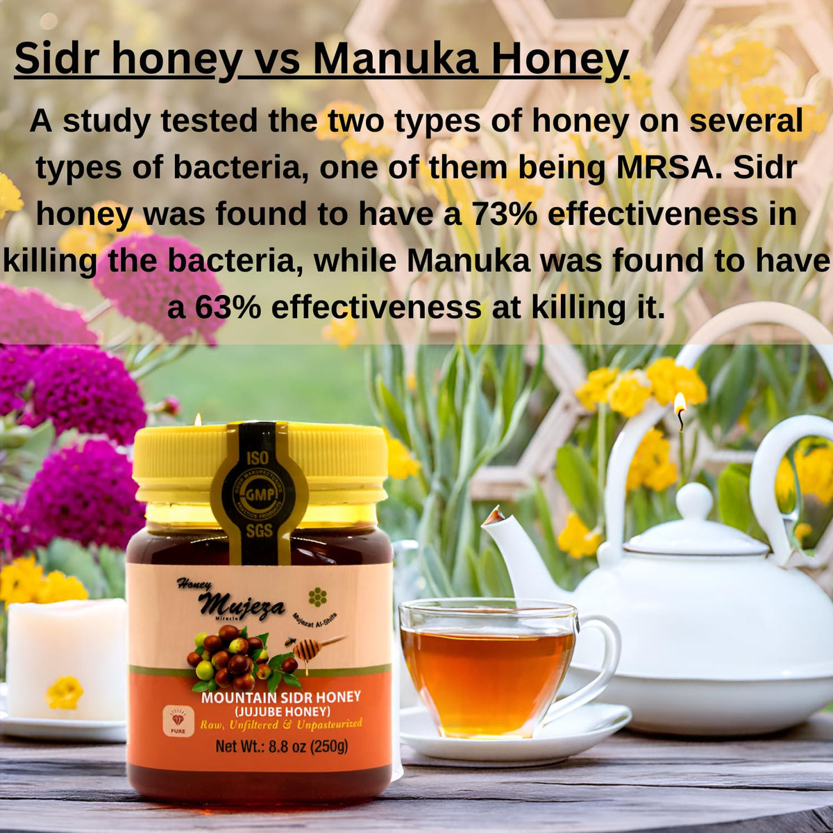 Authentic Mountain Sidr Honey- ??? ??? ???? ???? - Jujube Honey, Equal To Manuka Effectiveness Gluten Free 100% Natural Raw Liqu