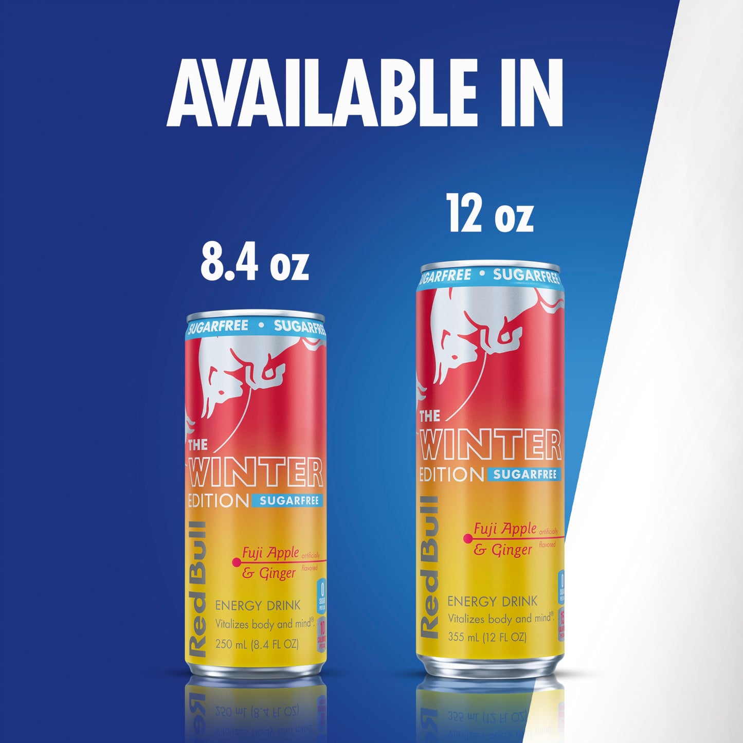 Red Bull Winter Edition Sugarfree Energy Drink  Fuji Apple & Ginger  12 fl. oz.  Pack of 4 cans  with 114mg Caffeine  Taurine & B Vitamins
