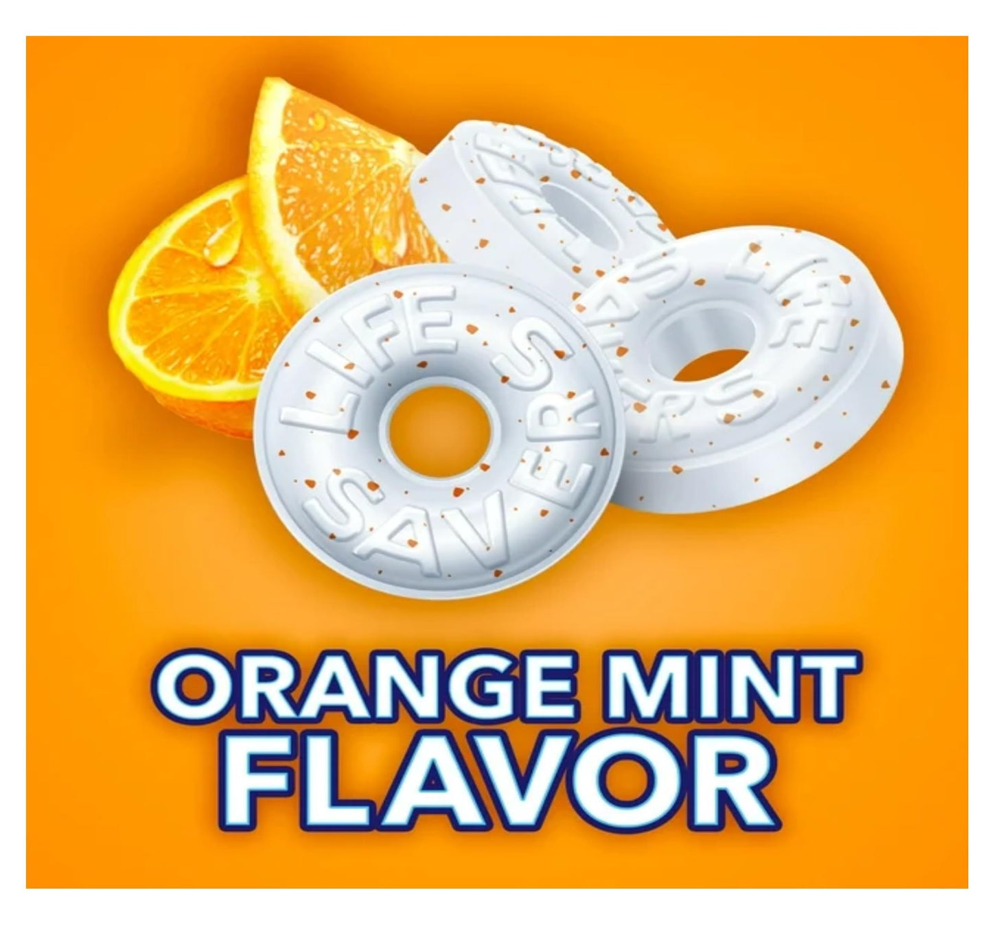 Orange Mint Life Savers - Pack Of 2 - Invigorating Orange Flavor - Great For Snacking On The Go - Perfect For The Whole Family