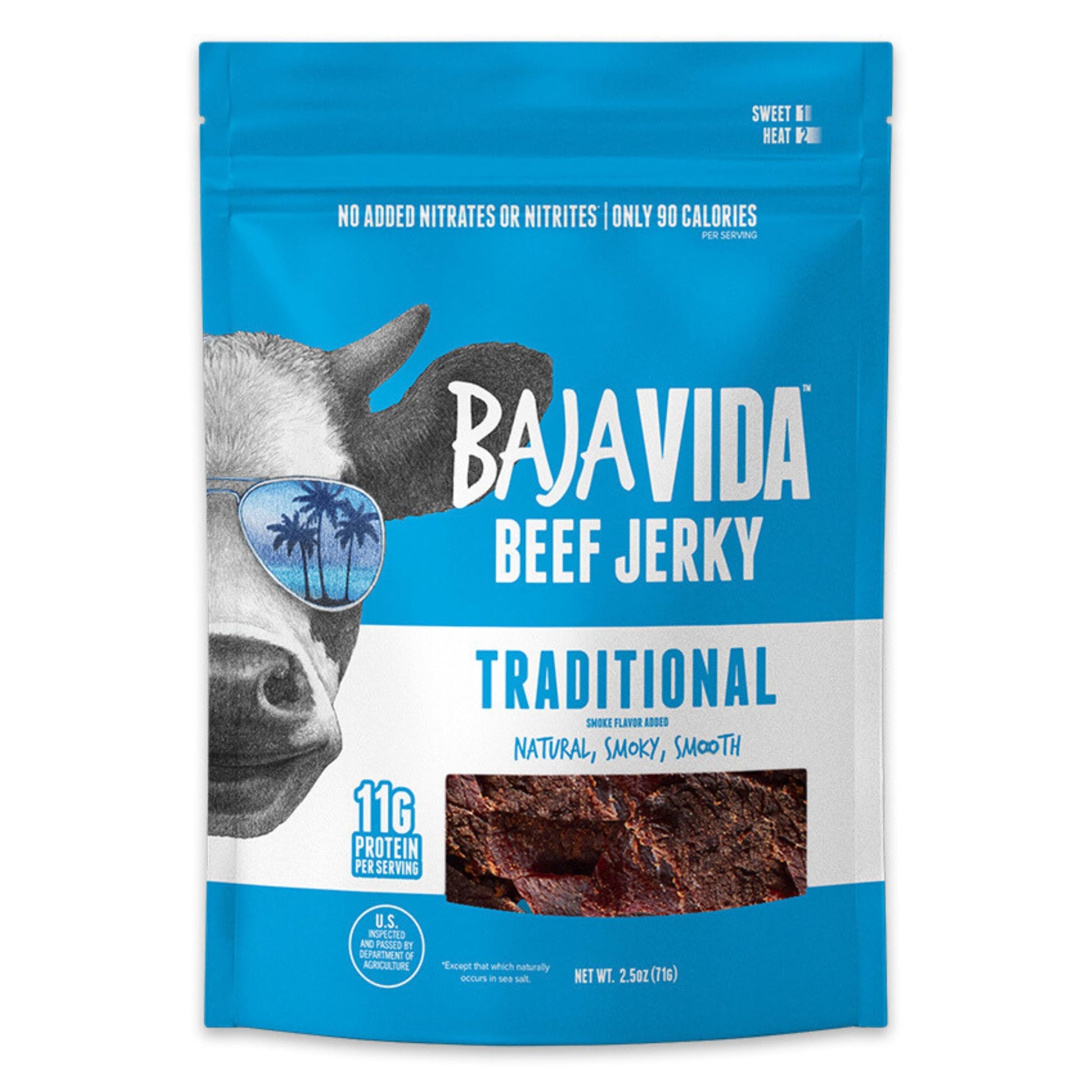 Baja Vida Traditional Beef Jerky - Beef Jerky Snack Packs, Healthy Jerky, Gluten-Free, All-Natural Beef, No Msg, Made In The Usa