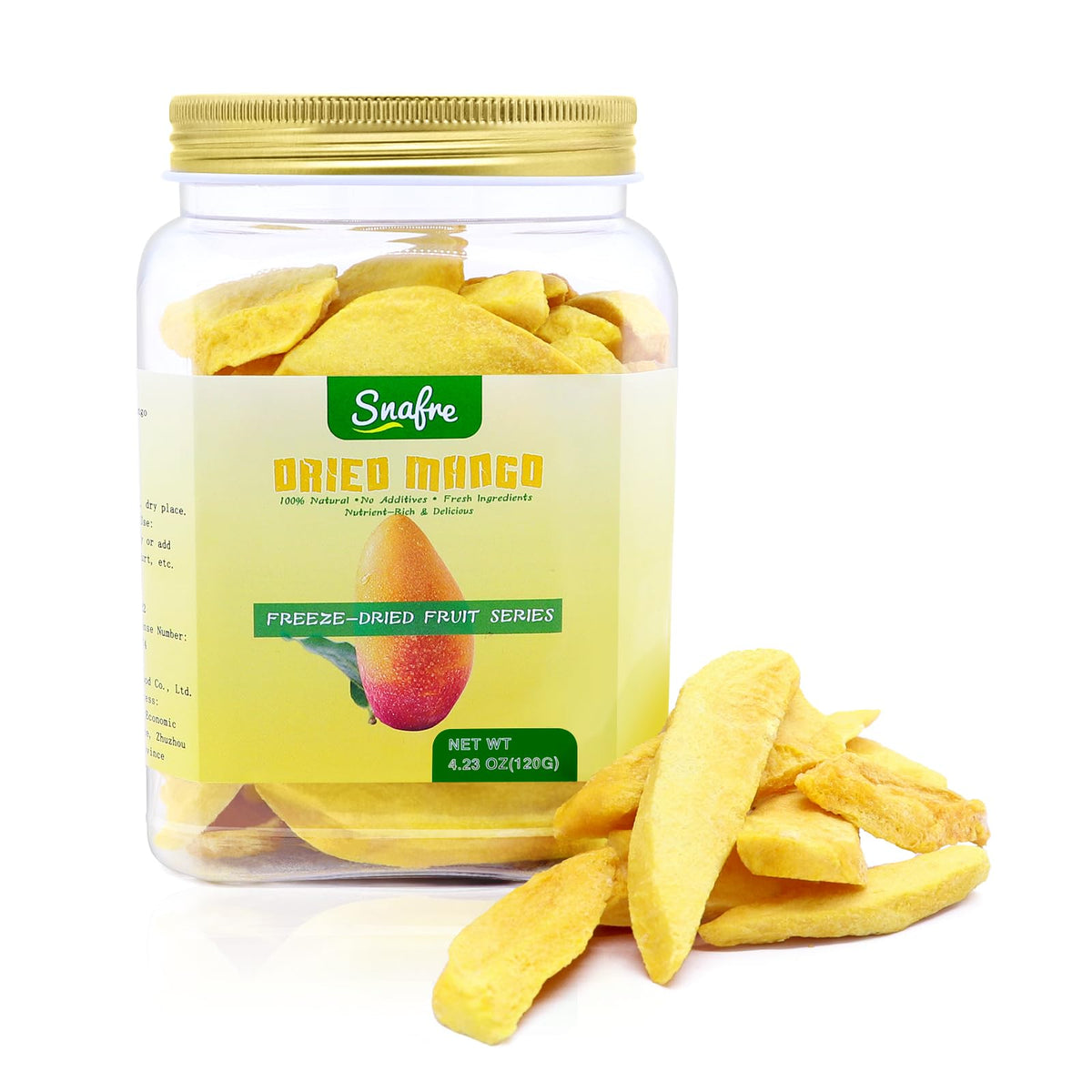 Freeze Dried Mango, 4.23OZ Freeze Dried Fruit, Mango Slices, No Add Sugar, Dried Mangoes, Fruit Snacks, Ideal for Infusing Drink