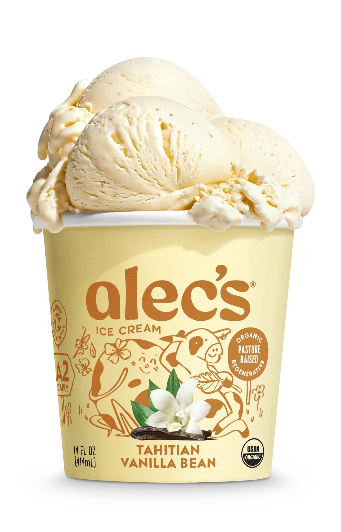 Alecs Tahitian Vanilla Bean Organic Ice Cream