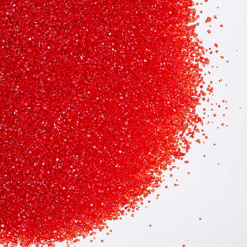 Kasvan Red Sanding Sugar Sprinkles - Edible Sugar Crystals, Baking Cake Decorations, Ice Cream Toppings Cupcake Decorating, Wedd