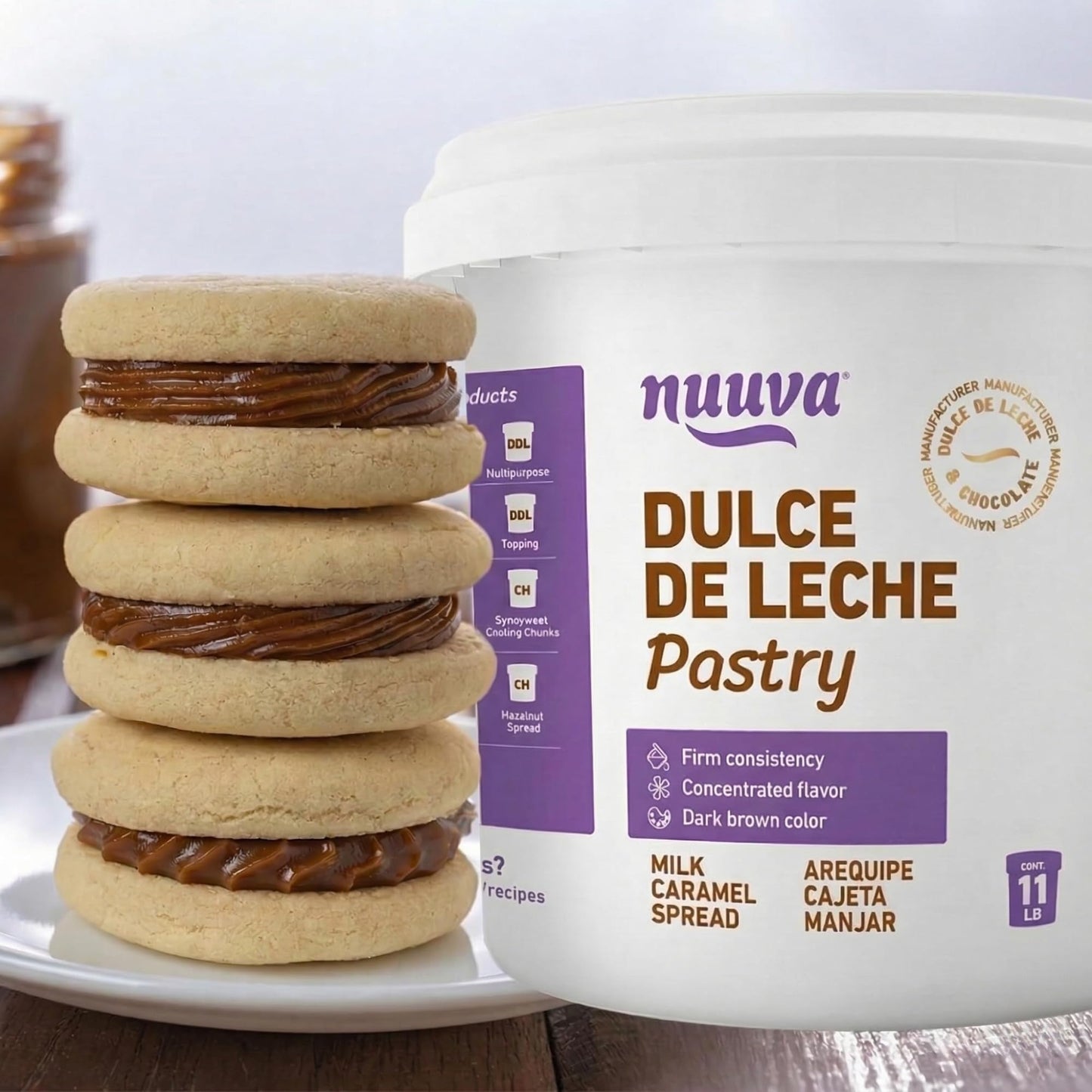 Nuuva Foods Dulce de Leche Repostero Pastry | Authentic Creamy Caramel Spread for Baking | Perfect for Desserts & Pastries (11 l