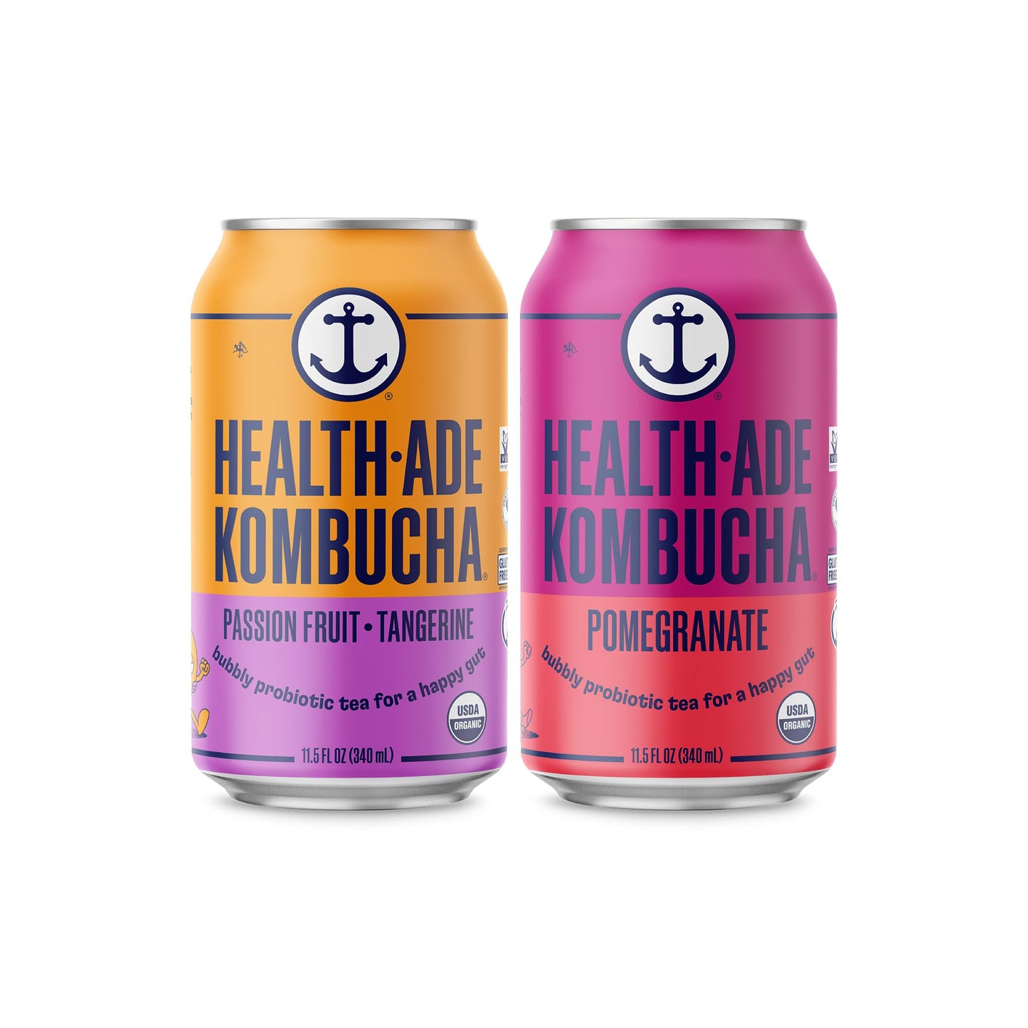 Health-Ade Bubbly Besties Kombucha Tea Organic Drink, Fermented Tea with Living Probiotics, Non-GMO, Vegan, Gluten Free, 12 Pack