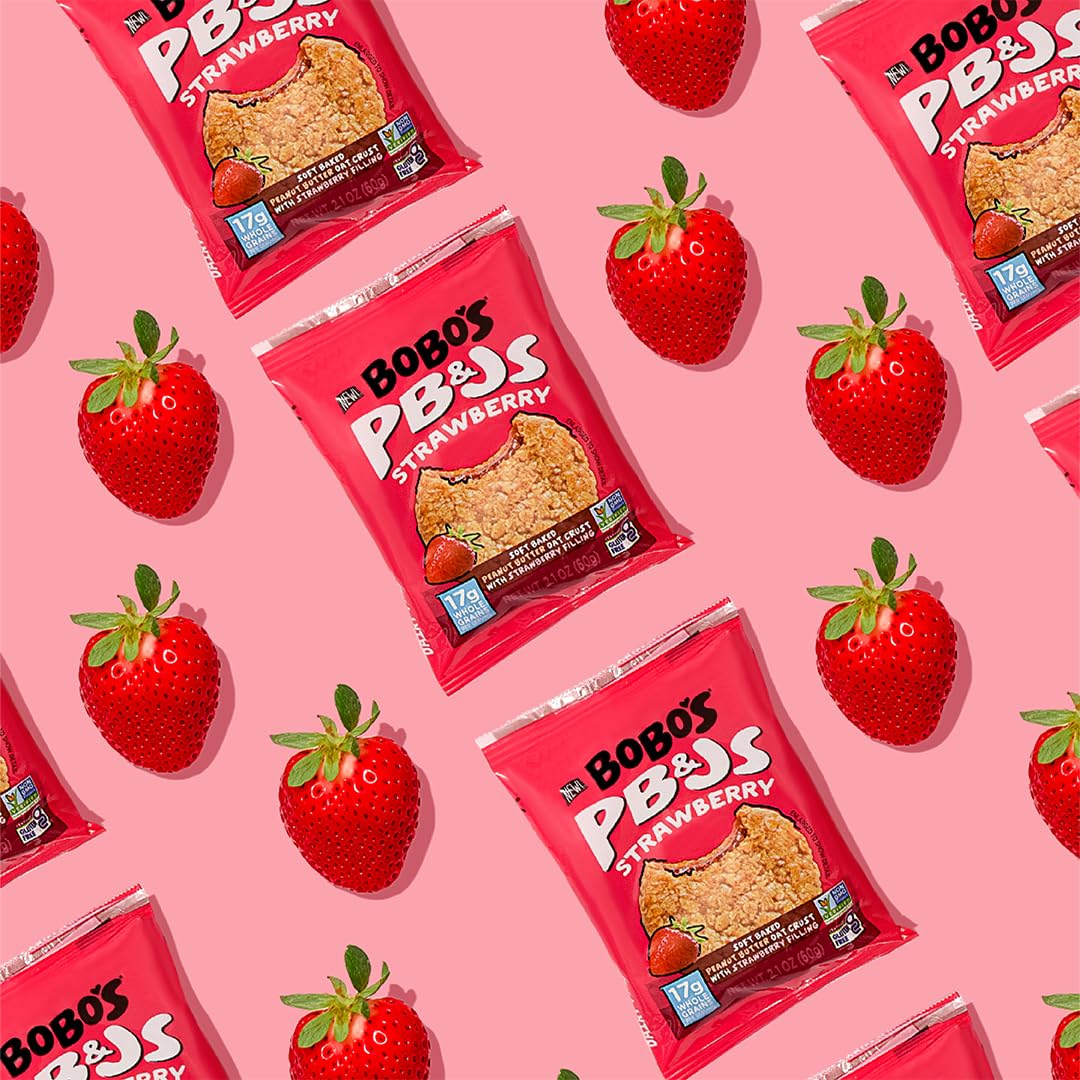 Bobos Peanut Butter And Jelly Oat Snack Variety Pack, 10 Grape Flavored, 10 Strawberry Flavored, Healthy Everyday Snack