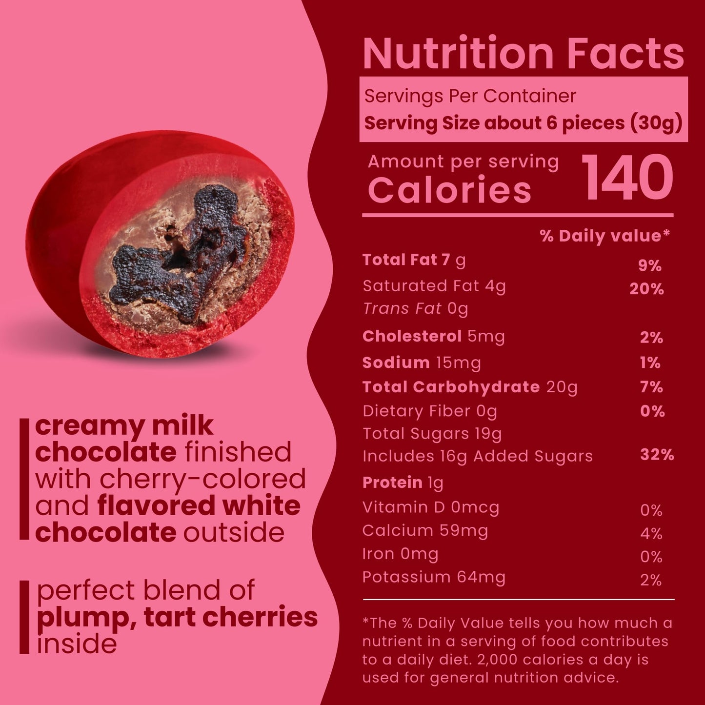 Nutic Chocolate Covered Cherries - 1Lb, Tart Dried Fruit Coated In White And Milk Chocolate - Chocolate Dried Red Cherry Cordial
