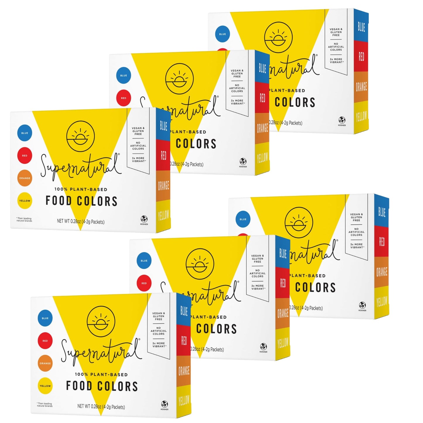 Supernatural 100% Plant-Based Food Colors, 3x More Vibrant, No Artificial Colors, Vegan, Kosher, Gluten Free, 8 Grams, 0.28 Ounc