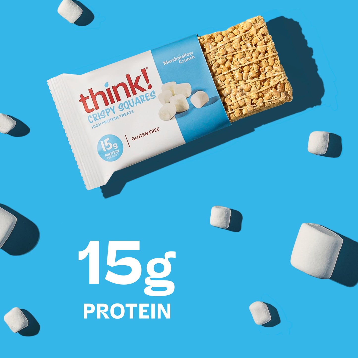 think! High Protein Crispy Squares Marshmallow Crunch  , 10 Count Pack