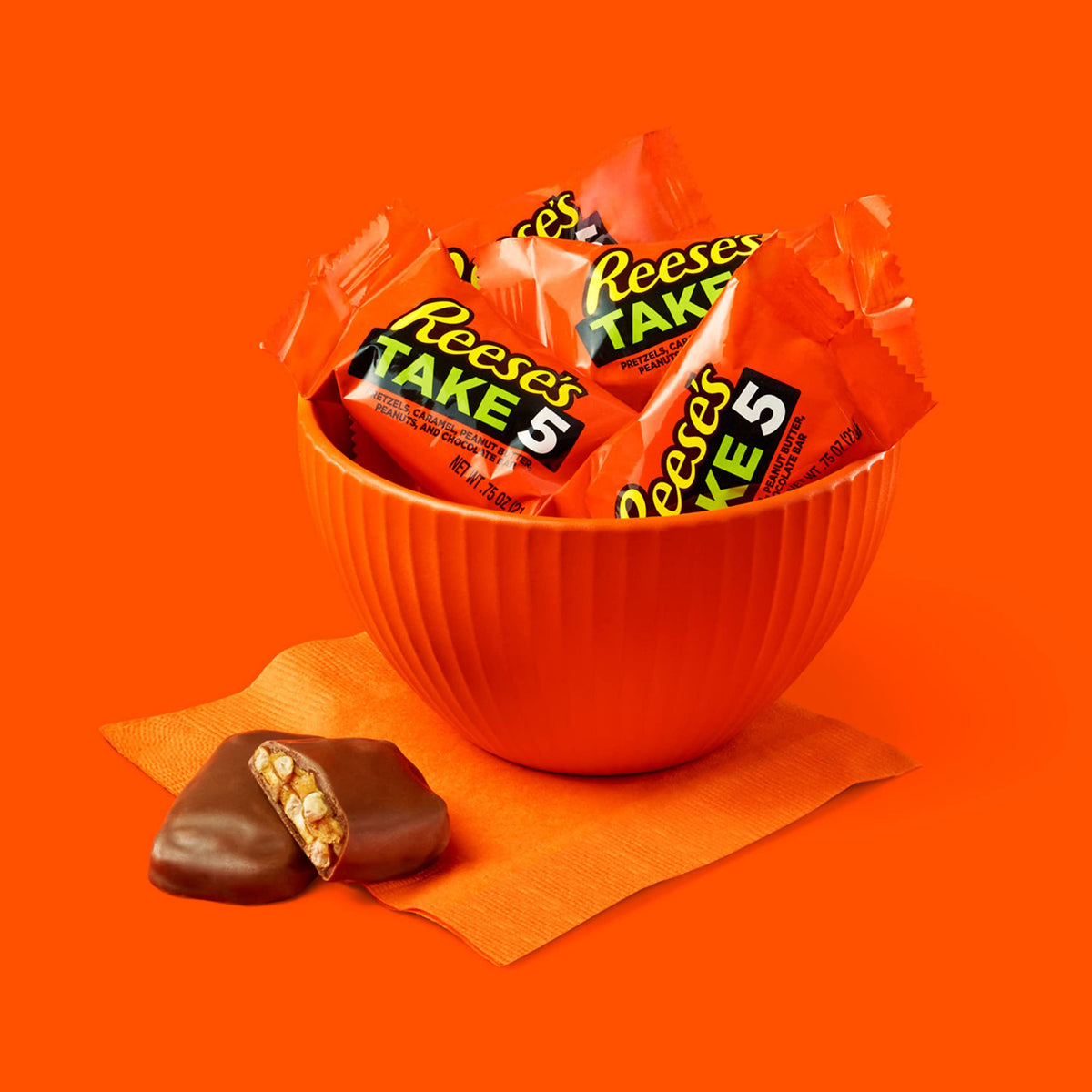REESES TAKE 5 Pretzel, Peanut and Chocolate Snack Size, Candy Bag, 11.25 oz