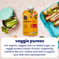 Cerebelly Organic Baby Food Pouches, Carrot Chickpea Purees, 16 Nutrients, No Added Sugar, Fiber & Non-Gmo, 4Oz, 12 Pack