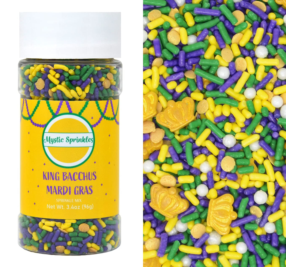 Mystic Sprinkles Mardi Gras Sprinkle Mixes (King Bacchus Sprinkle Mix)
