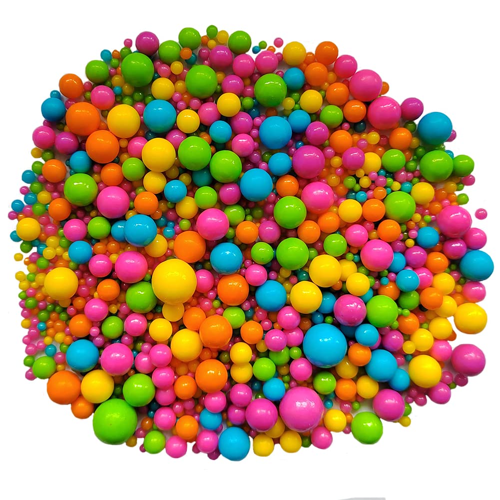 Edible Rainbow Sugar Pearls Candy Sprinkles 120G/ 4.23Ounce Baking Cake Sprinkles Cupcake and Cake Topper Cookie Decorations Wed