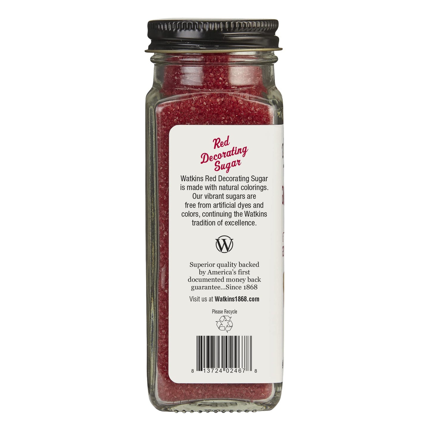 Watkins Red Decorating Sugar, Non-GMO, Kosher, 4.7 Ounce Jar, 2-Pack