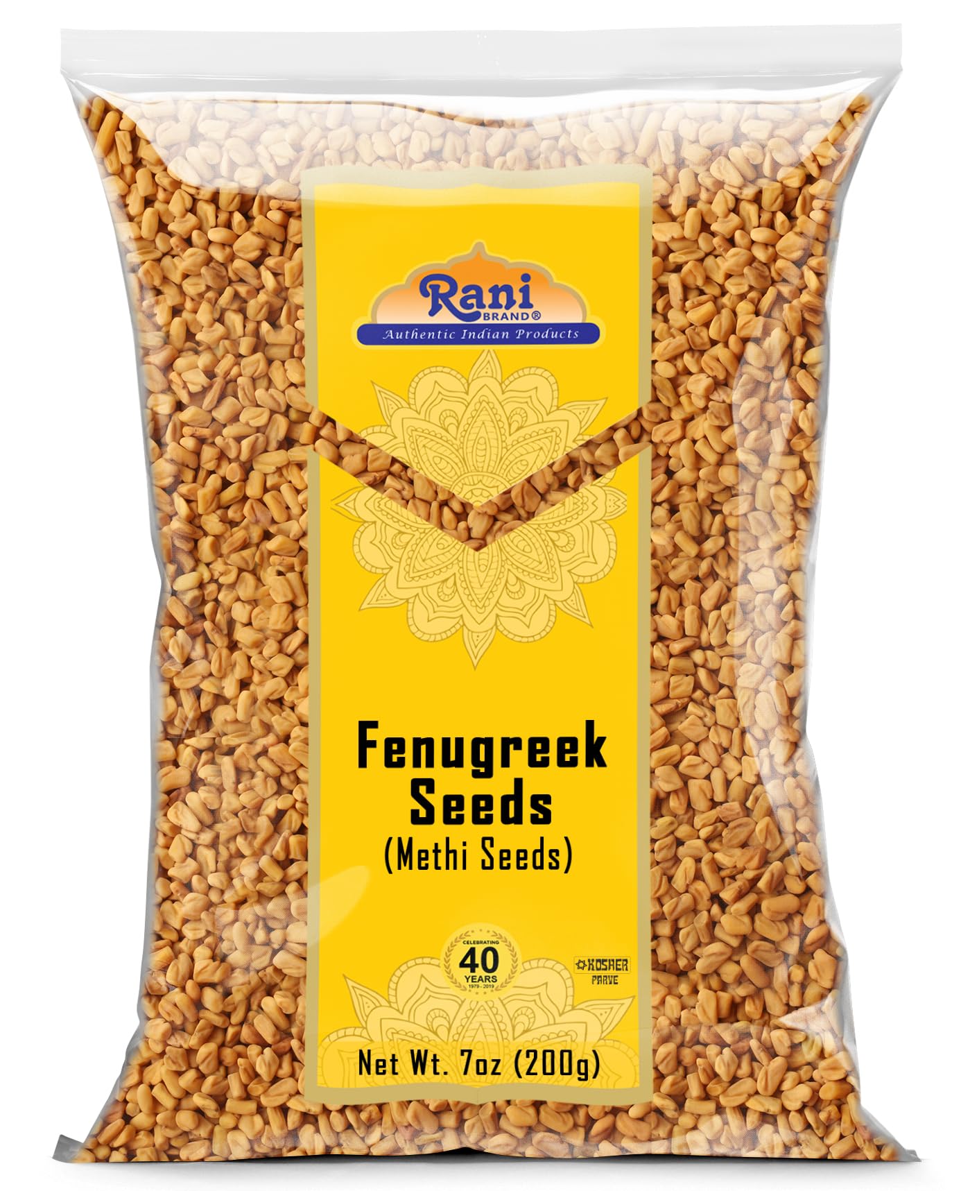 Rani Fenugreek (Methi) Seeds Whole 7oz (200g) Trigonella foenum graecum ~ All Natural | Vegan | Gluten Friendly | Non-GMO | Kosher | Indian Origin  used in cooking & Ayurvedic spice