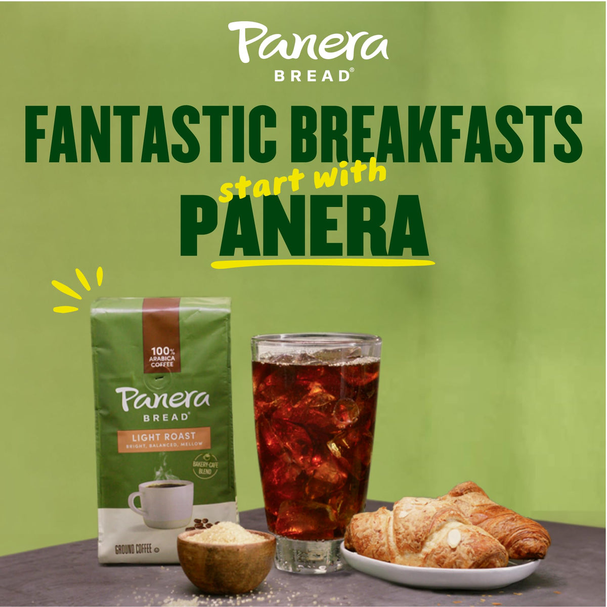 Panera Caramel Light Roast, Ground Coffee, Flavored Coffee, Bagged 12Oz, Pack Of 6