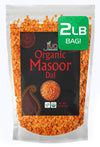 Jiva Organics Organic Masoor Dal 2 Pound Bag (Split Red Lentils) - Non-Gmo, Pure & Natural