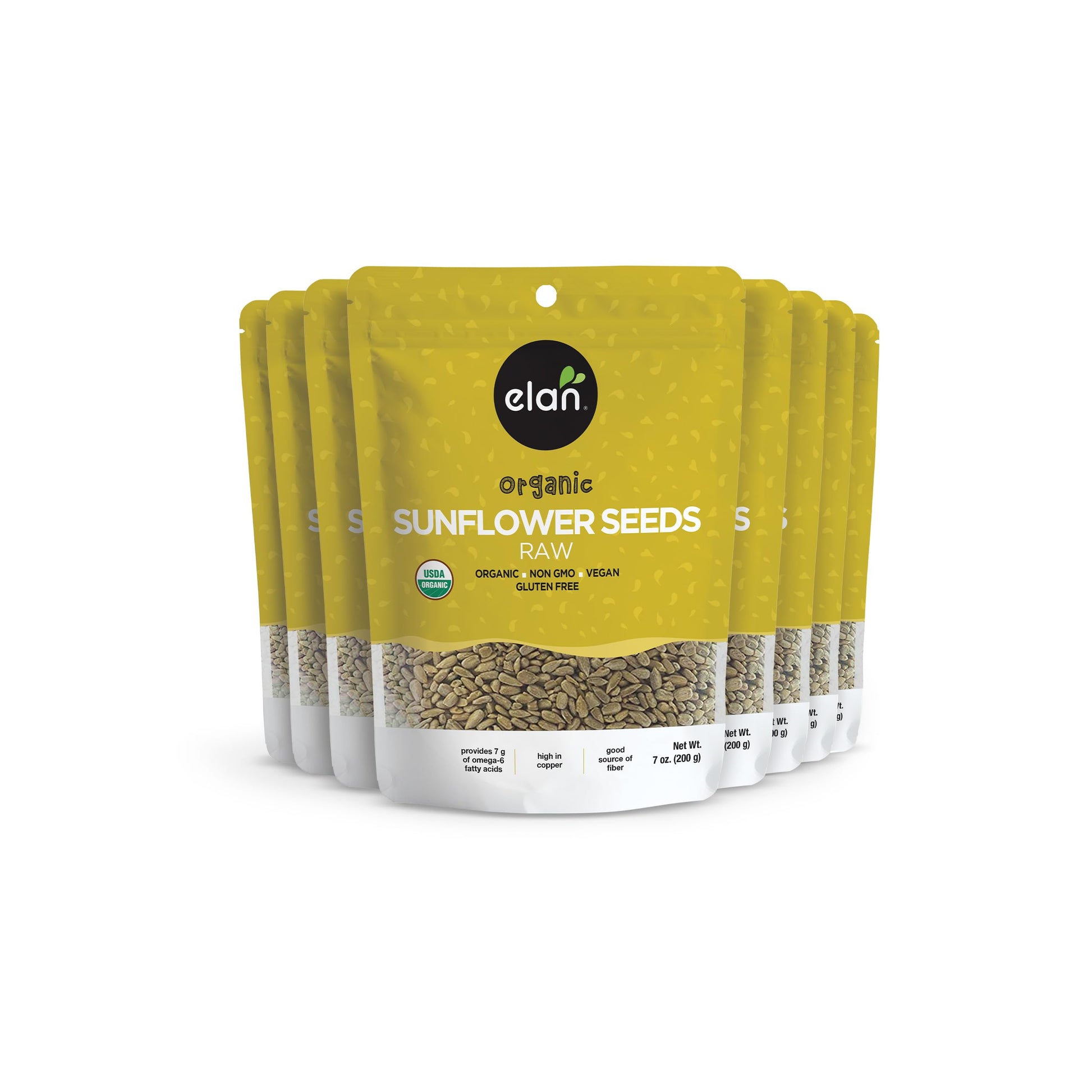 Elan Organic Raw Sunflower Seeds, Unsalted Kernels, Shelled Seeds, No Shell, Non-GMO, Vegan, Gluten-Free, Kosher, All Natural Sn