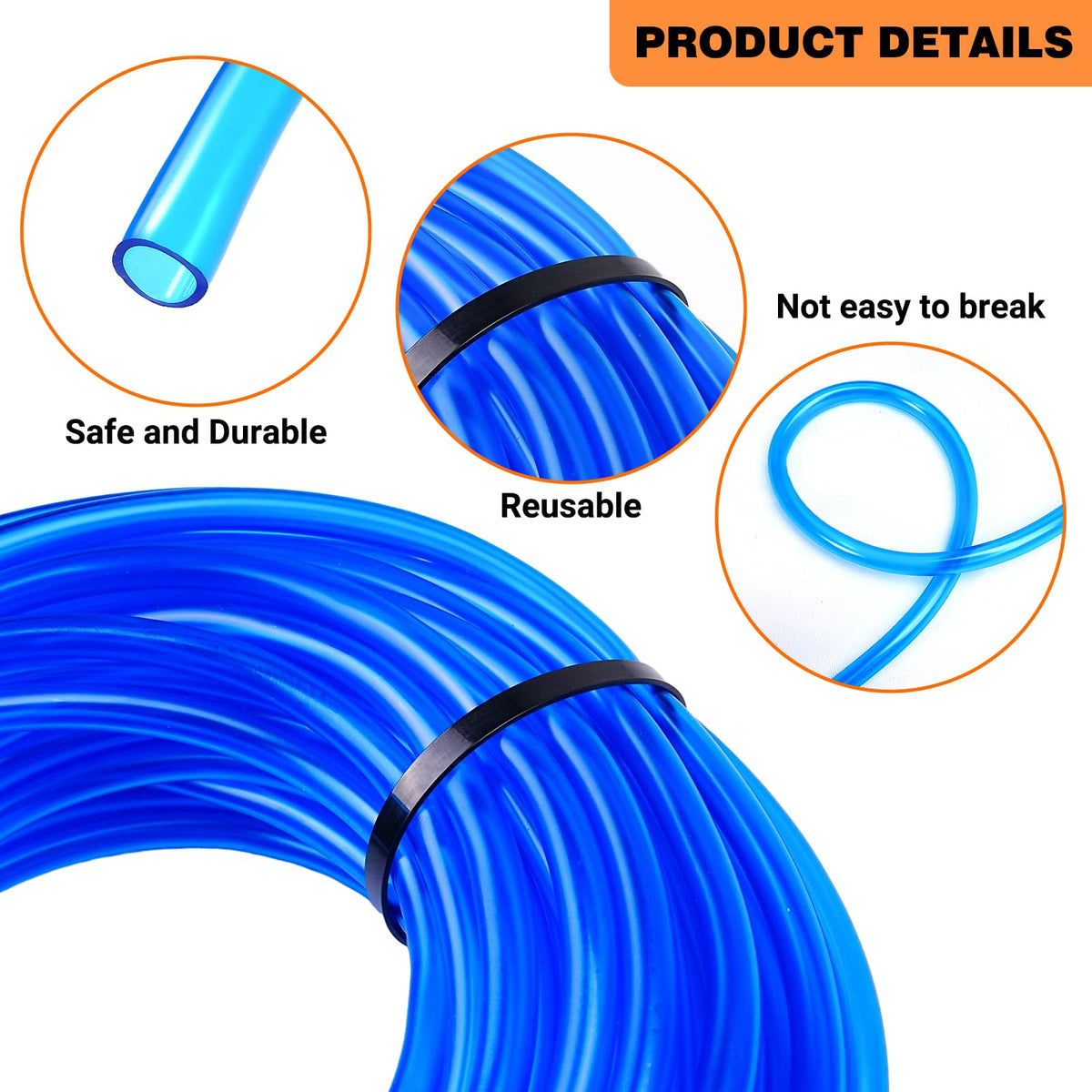 HolyMaji 100FT Maple Syrup Tubing Drop Lines Extractors, Food Grade Maple Syrup Tapping Vacuum Tube, Tree Sap Collection Hose Su