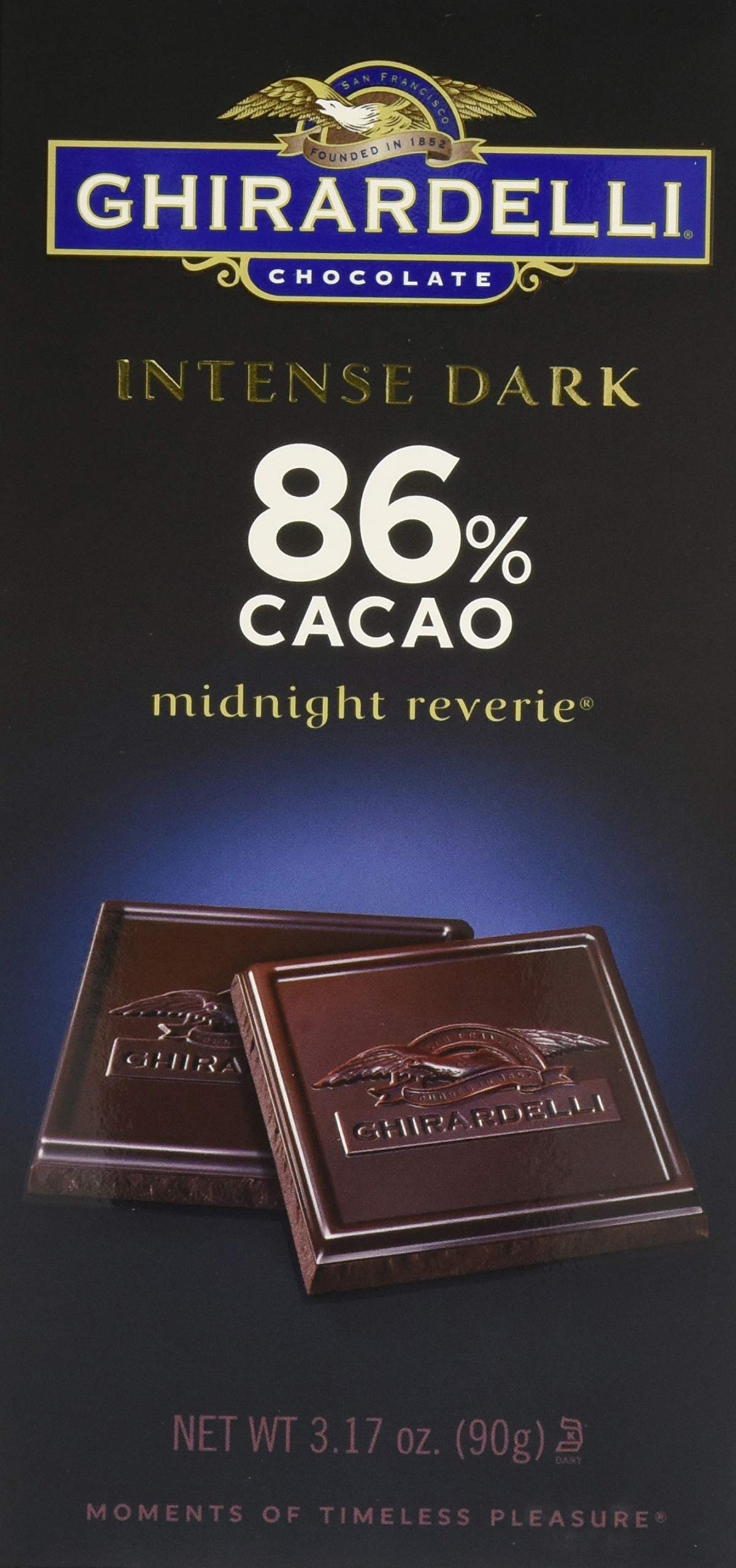 Ghirardelli Intense Dark Midnight Reverie Chocolate Bar, 3.17 Ounce (Pack of 12)