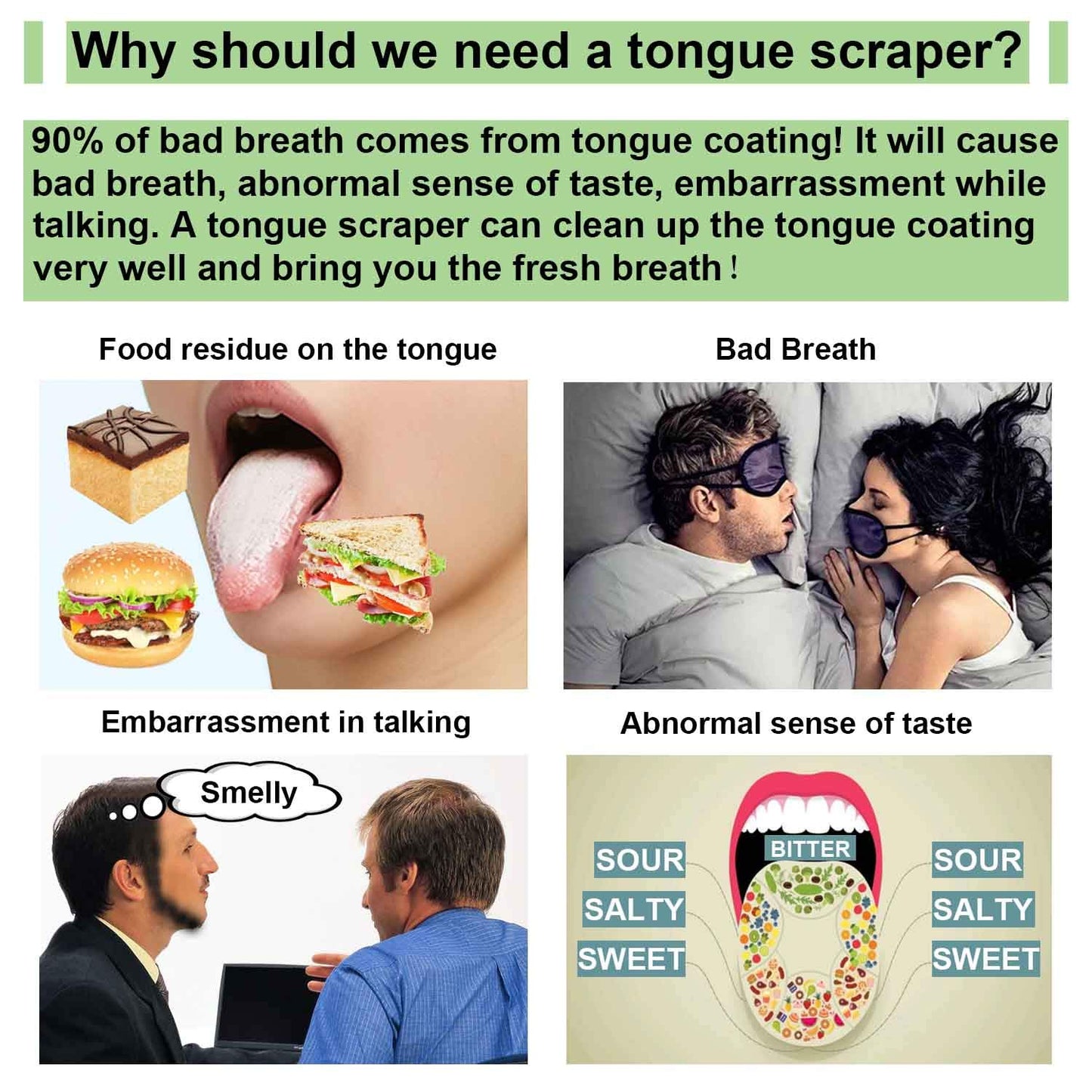 Tongue Scraper For Adults, Moosec 2 In 1 Silicone Tongue Brush And 100% Stainless Steel Tongue Scrubber Limpiador De Lengua
