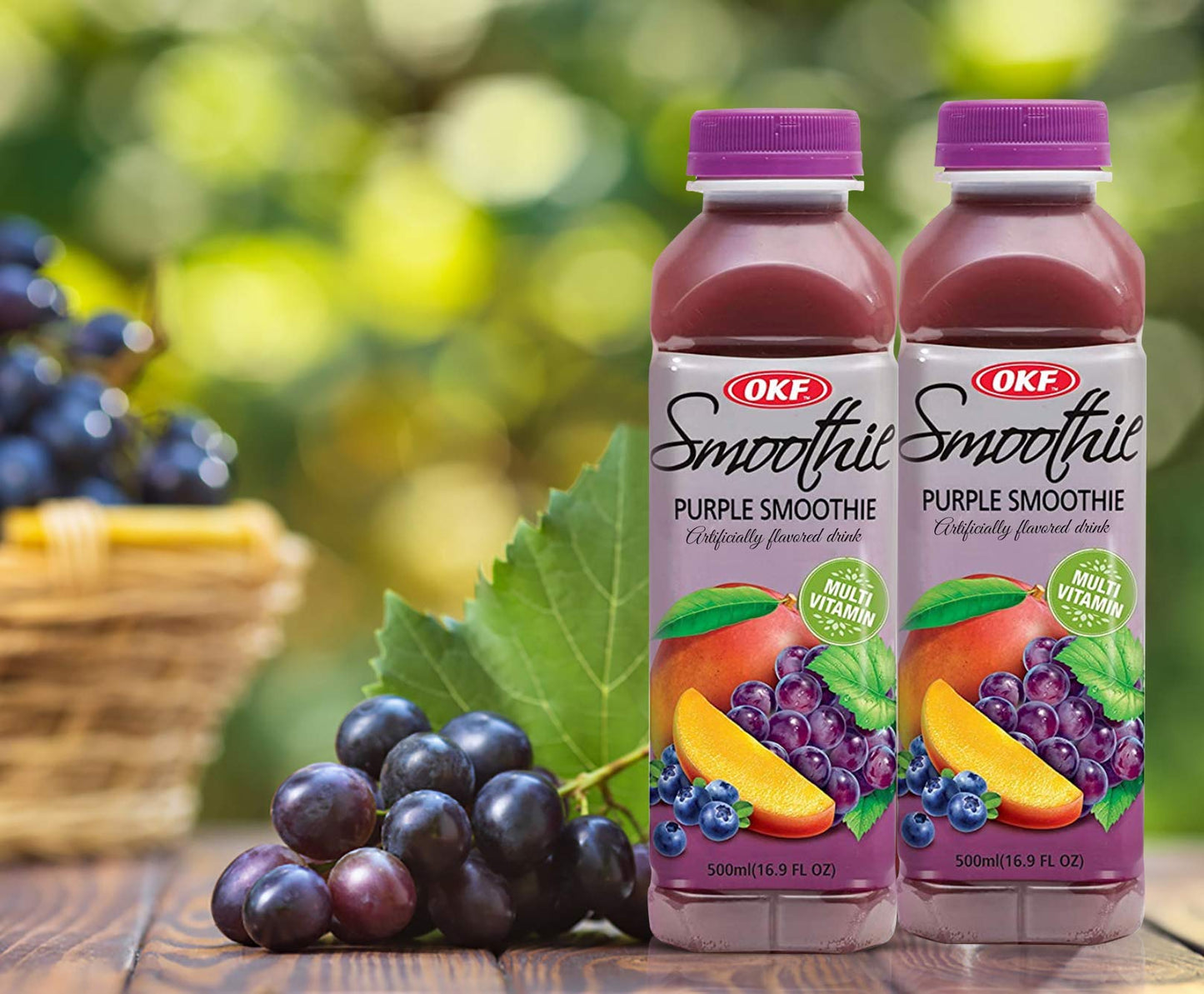 OKF Smoothie Multi Vitamin Drink, 16.9 Fl Oz, Pack of 10, Purple Flavor
