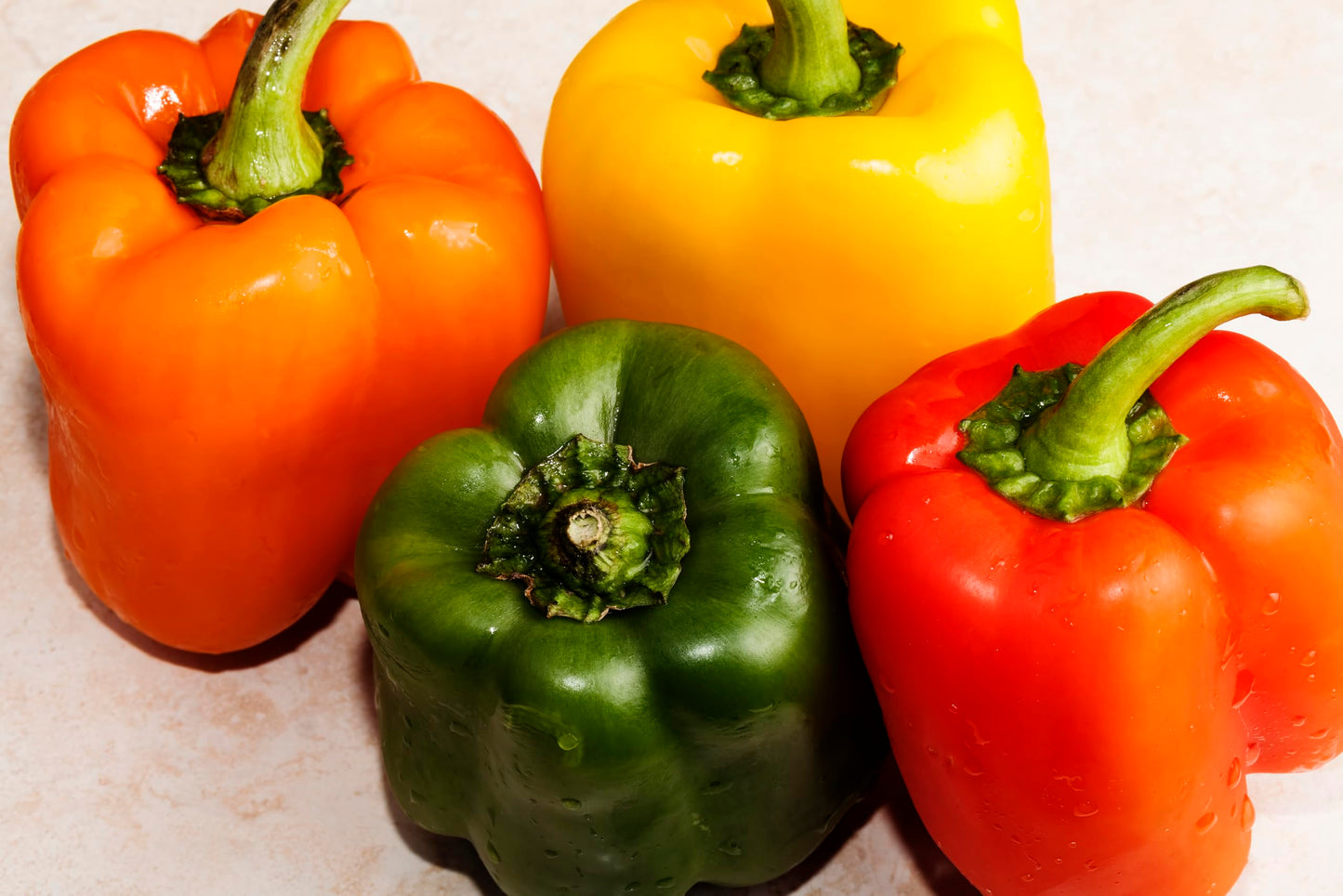Fresh Organic Rainbow Bell Peppers Red, Yellow, Orange, and Green by RawJoy Farms, 1 Pound