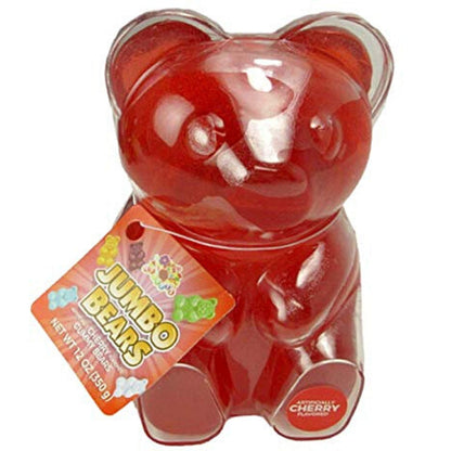Alberts Big Bite Jumbo Red Cherry Flavored Gummy Bear, 12 Ounce, 4 Inches Tall