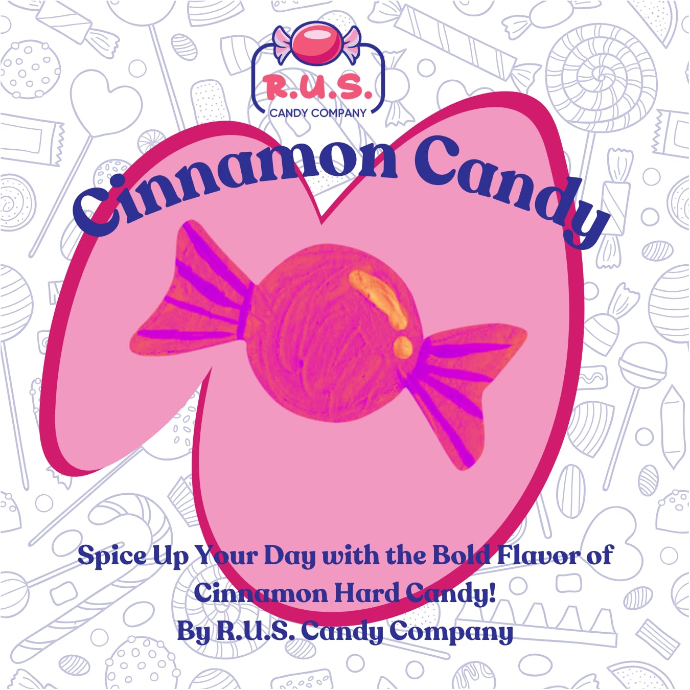 R.U.S. Candy Company Cinnamon Disc Candy - 1 Pound Bag - Spicy Hard Candy Perfect For Parties And Gift Giving (1 Pound, Cinnamon