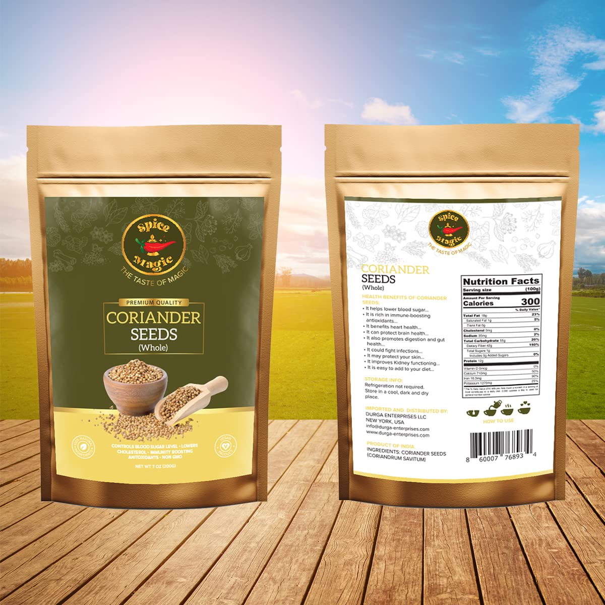 SPICE MAGIC Coriander Seeds - 100% Natural, 7oz (200g)