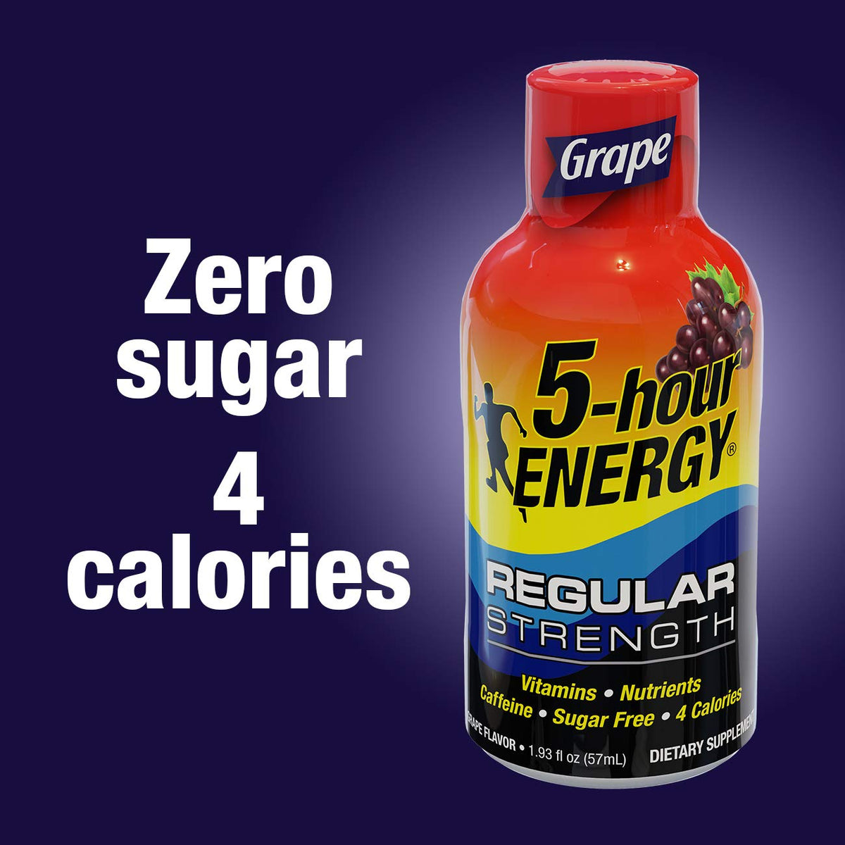5-hour ENERGY Shot, Regular Strength, Berry Flavor, 1.93 oz, Pack of 48