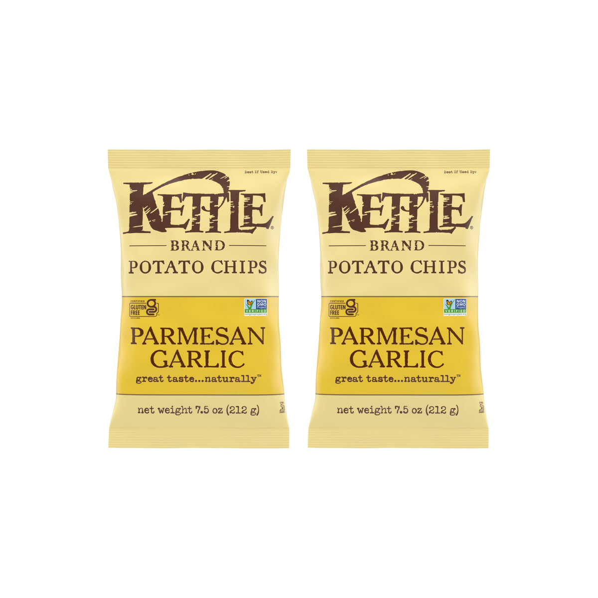 Kettle Brand Potato Chips Parmesan Garlic Kettle Chips, 7.5 Oz (Pack of 2)