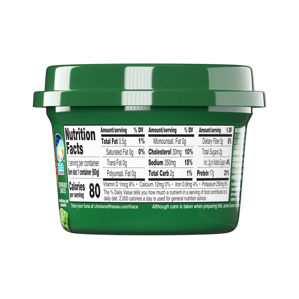 Chicken Of The Sea Infusions Tuna, 2.8 Ounce Cups (Pack Of 6), Wild Caught Tuna, Basil