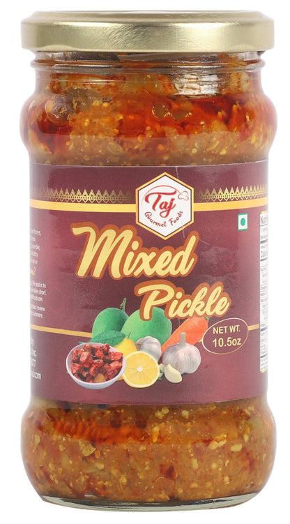 TAJ Gourmet Mixed Pickle, (Mix Achar), 300g (10.5oz)
