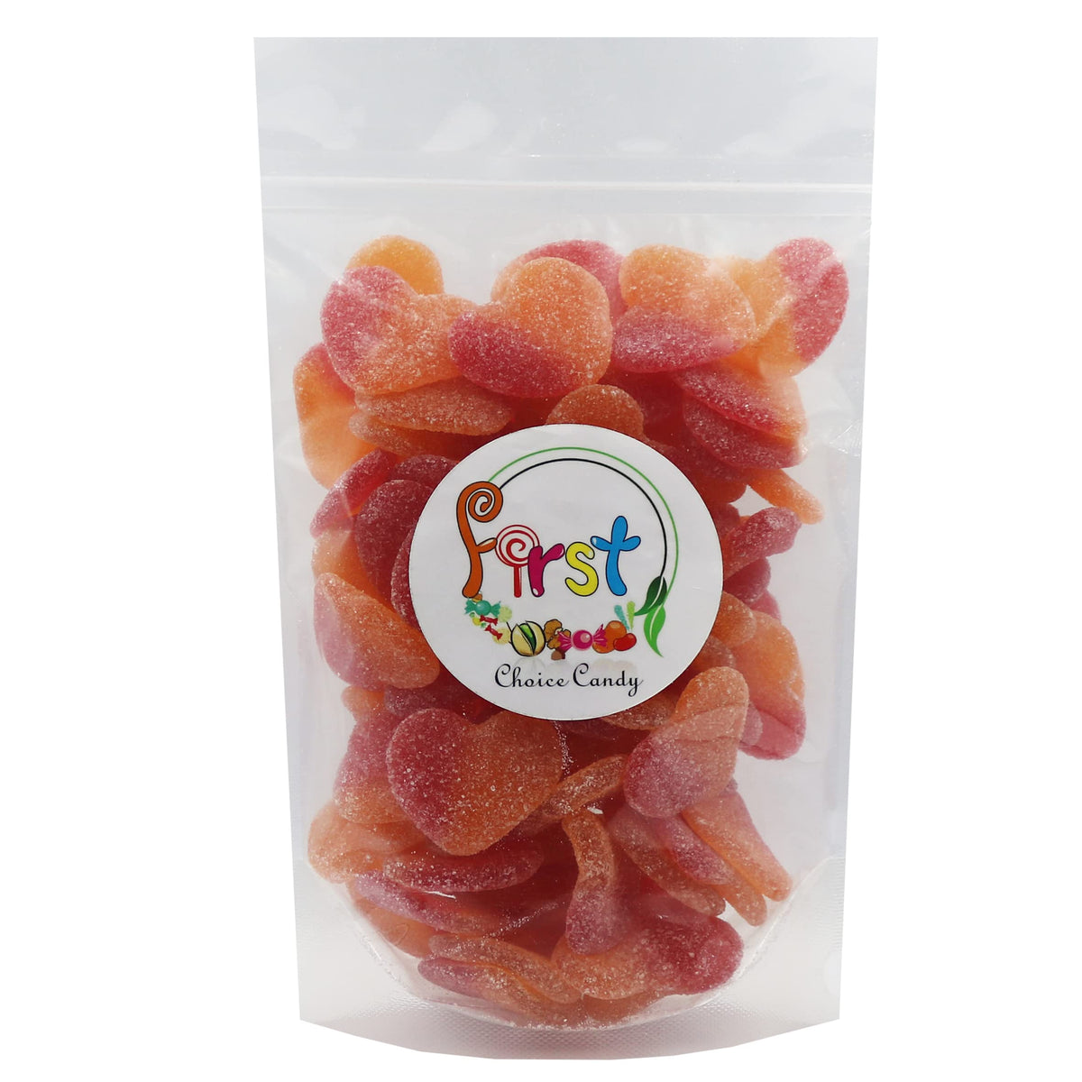 Firstchoicecandy Gummy Fruit Candy (Sour Peachy Valentine Hearts, 2 Pound (Pack Of 1))
